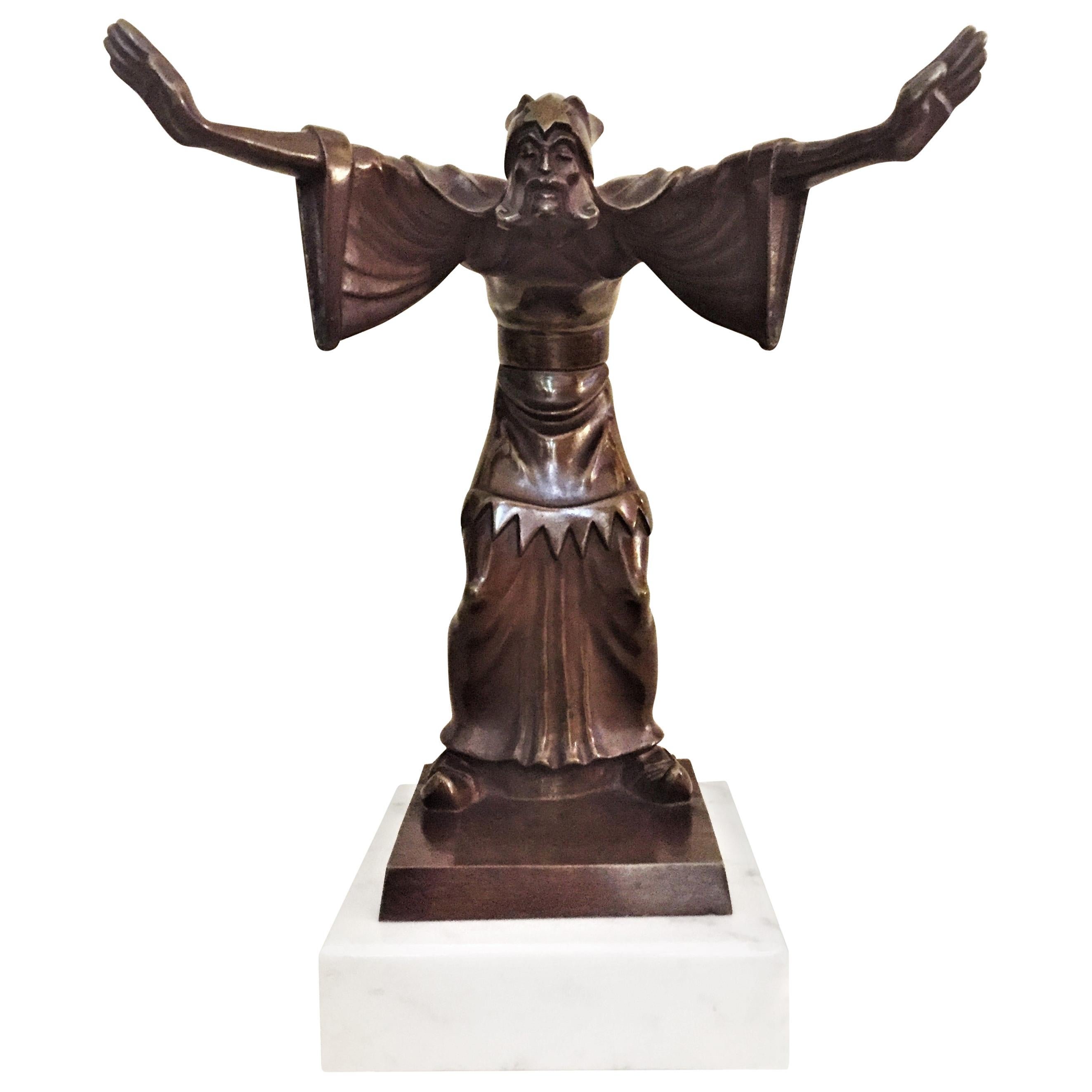 Jenő Kerényi, Mago, scultura ungherese in bronzo patinato Art Déco, anni '30
