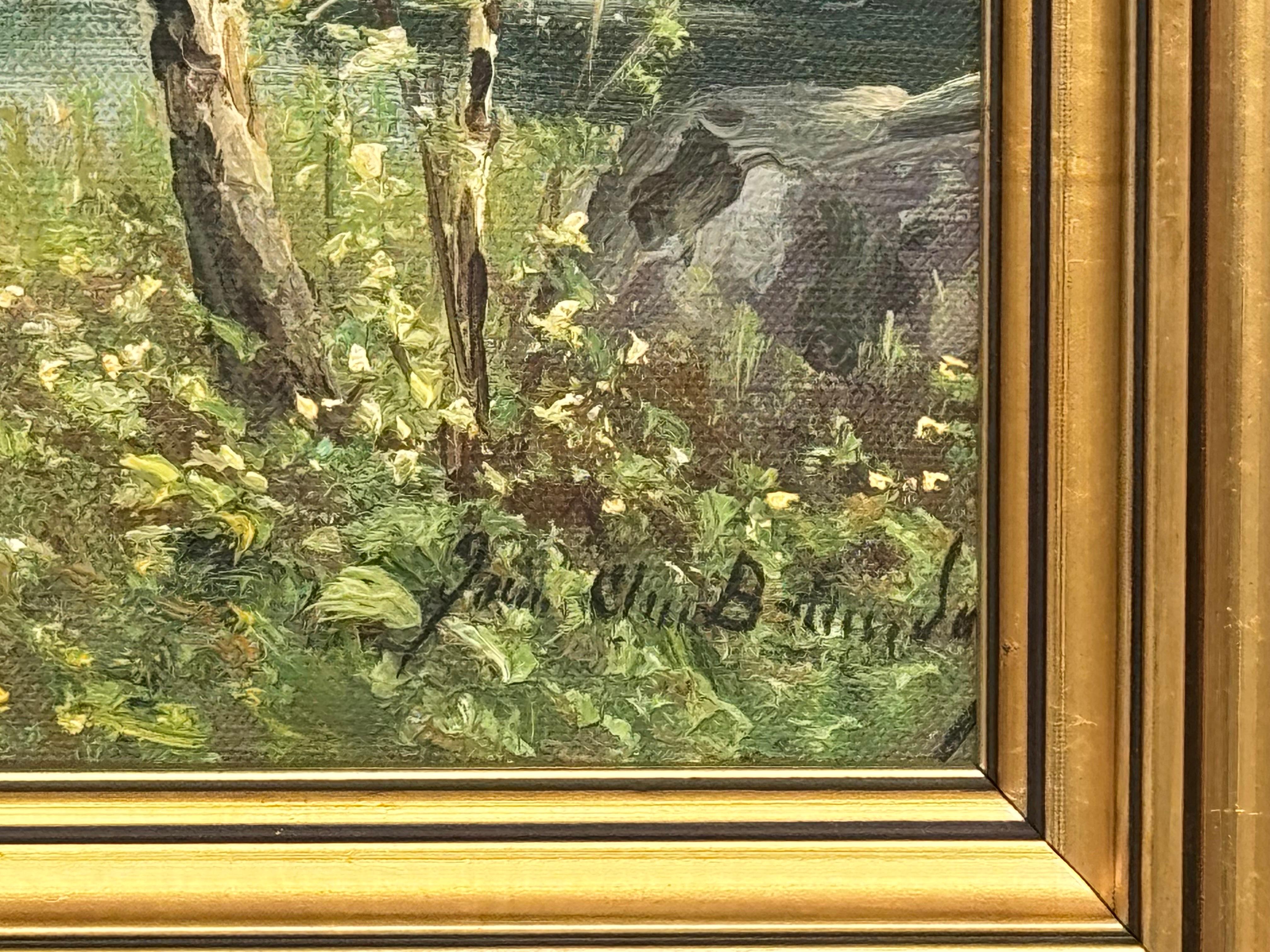 Forest Landscape in Scandinavia with Silver Birch Trees by Danish Artist For Sale 6
