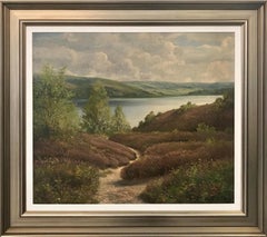 Antique Original Painting of Sweden Norway Fjord Landscape by Danish Landscape Artist