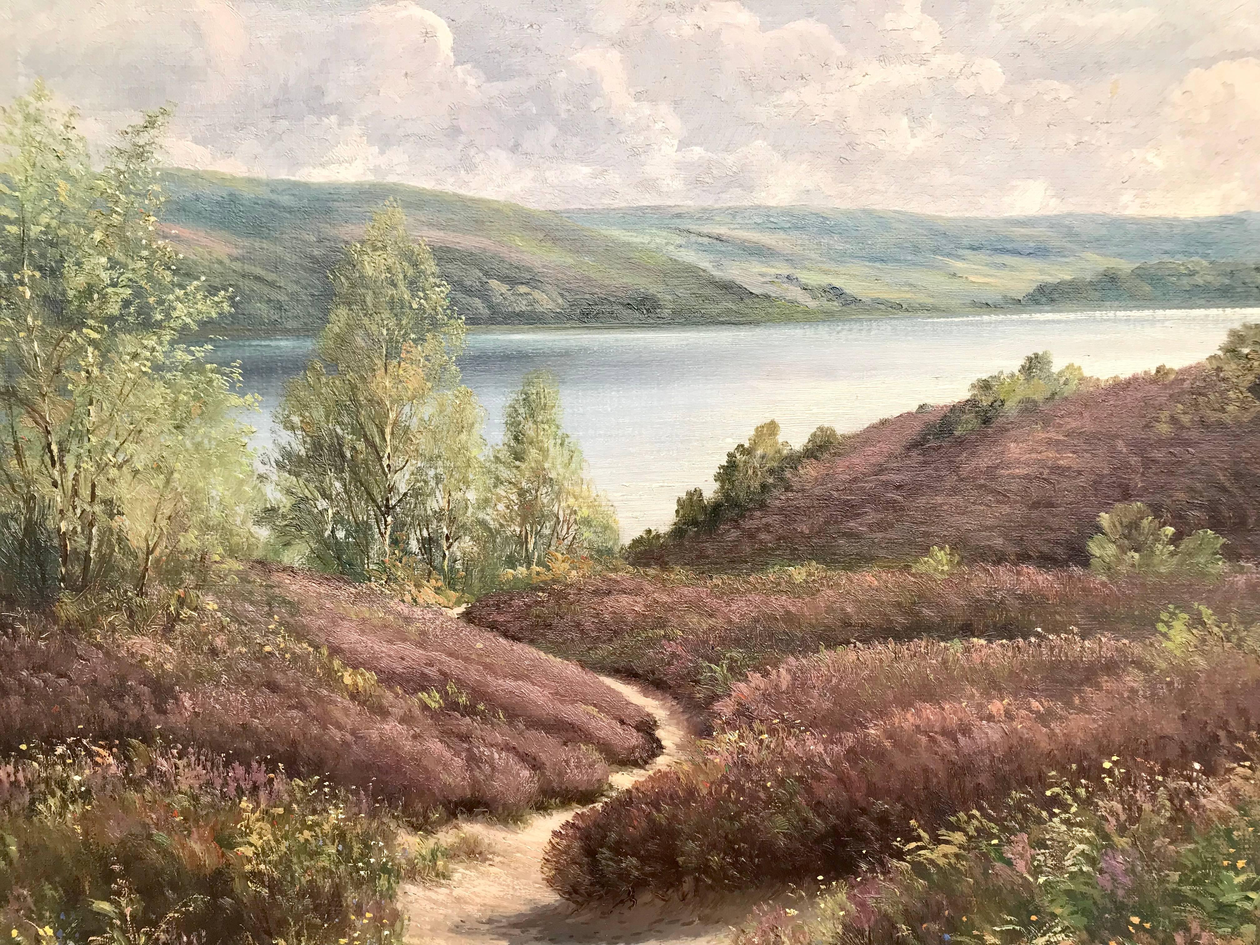 Original Painting of Sweden Norway Fjord Landscape by Danish Landscape Artist - Brown Landscape Painting by Jens Christian Bennedsen