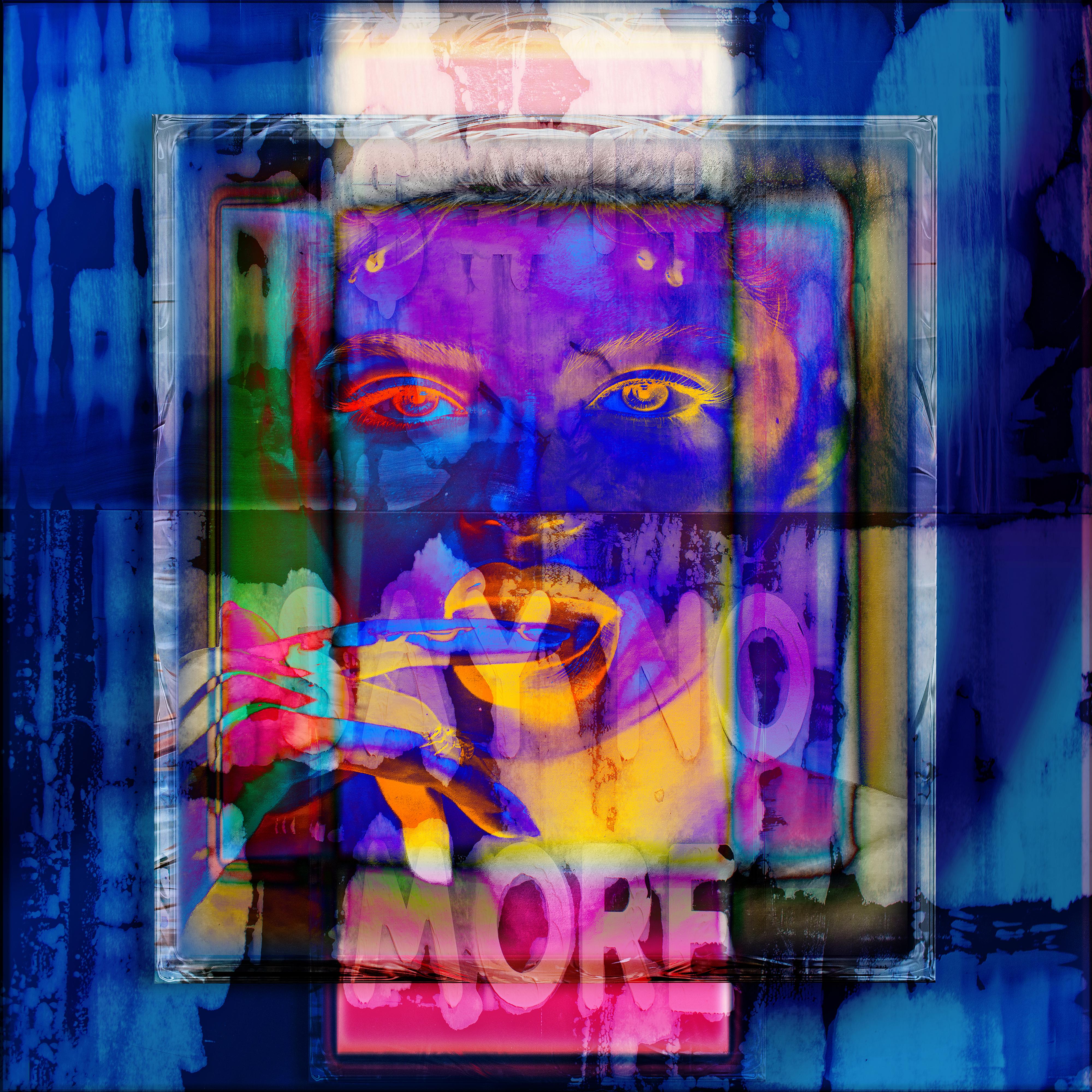 'Framed Color Face More And More' Digital Painting, Lamda Print