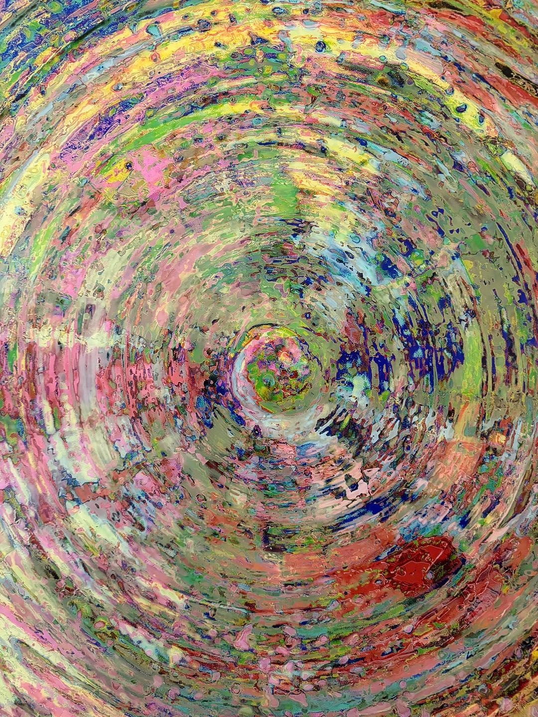 „Swirl Zero One“ Digitales Gemälde, Lammfelldruck auf Aluminiumdibond montiert (Grau), Abstract Painting, von Jens-Christian Wittig