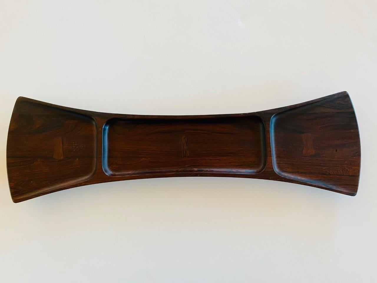 Mid-Century Modern Jens H. Quistgaard “Bow Tie” Palisander Rosewood Tray for Dansk For Sale