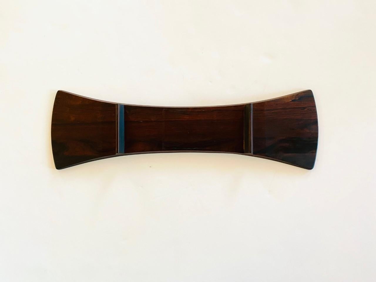 Jens H. Quistgaard “Bow Tie” Palisander Rosewood Tray for Dansk In Good Condition For Sale In San Diego, CA