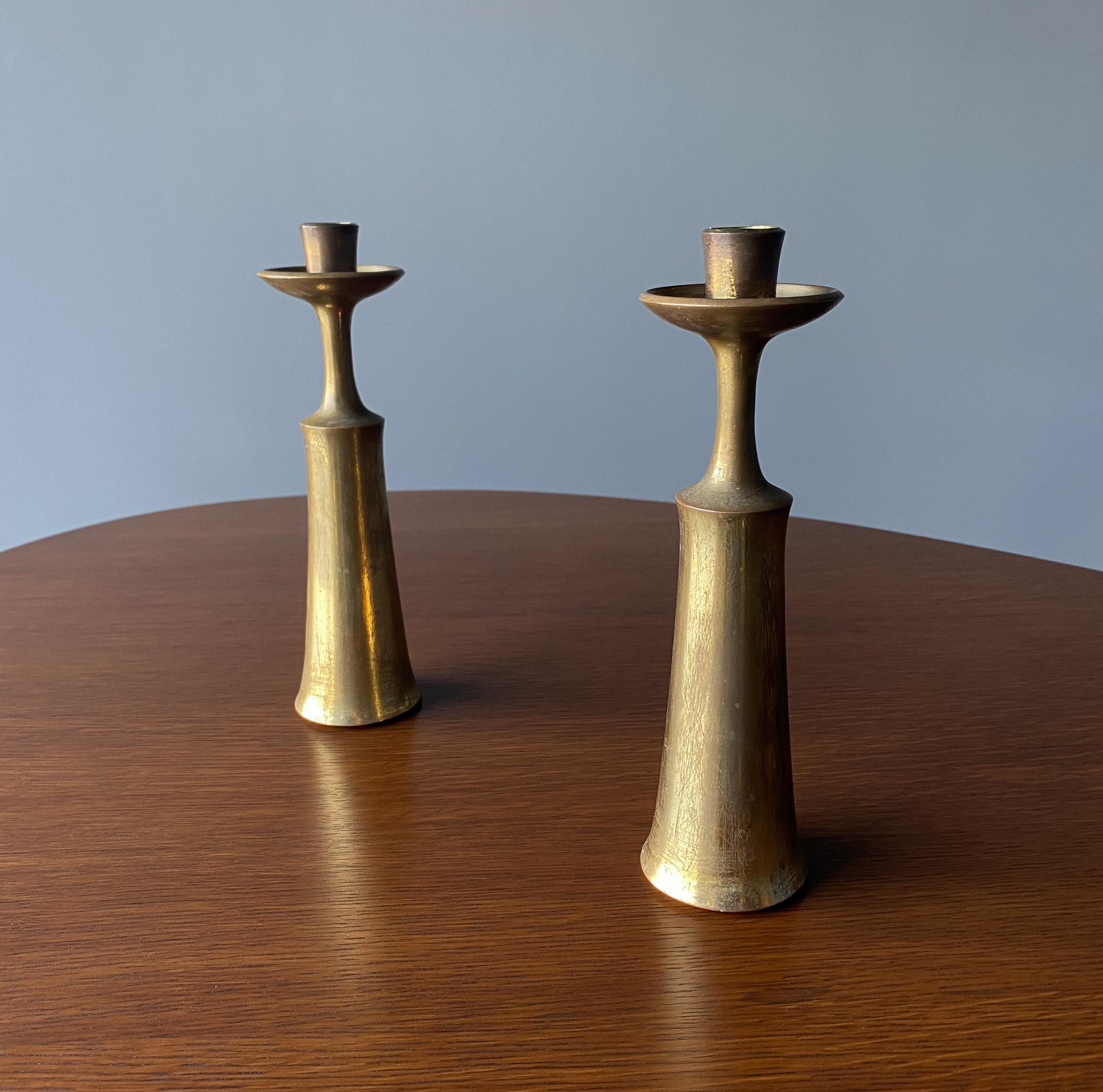 Jens H. Quistgaard Brass Candlesticks for Dansk Designs, Denmark, 1960s For Sale 5