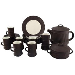 Jens H. Quistgaard, Denmark, Flamestone Tea Service in Stoneware