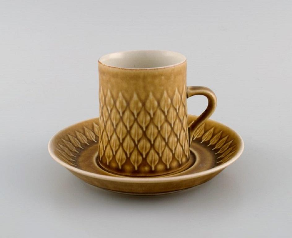 Danish Jens H. Quistgaard for Bing & Grøndahl, 14 Relief Coffee Cups with Saucers