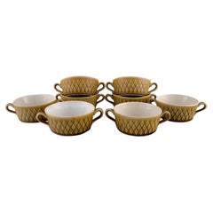 Jens H. Quistgaard for Bing & Grøndahl, Eight Relief Bouillon Cups