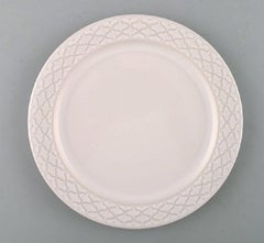 Jens H. Quistgaard for Bing & Grondahl, Six White "Cordial Palet" Lunch Plates