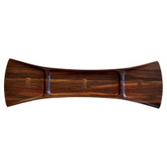 Rare plateau nœud papillon en bois de palissandre Jens H Quistgaard pour Dansk