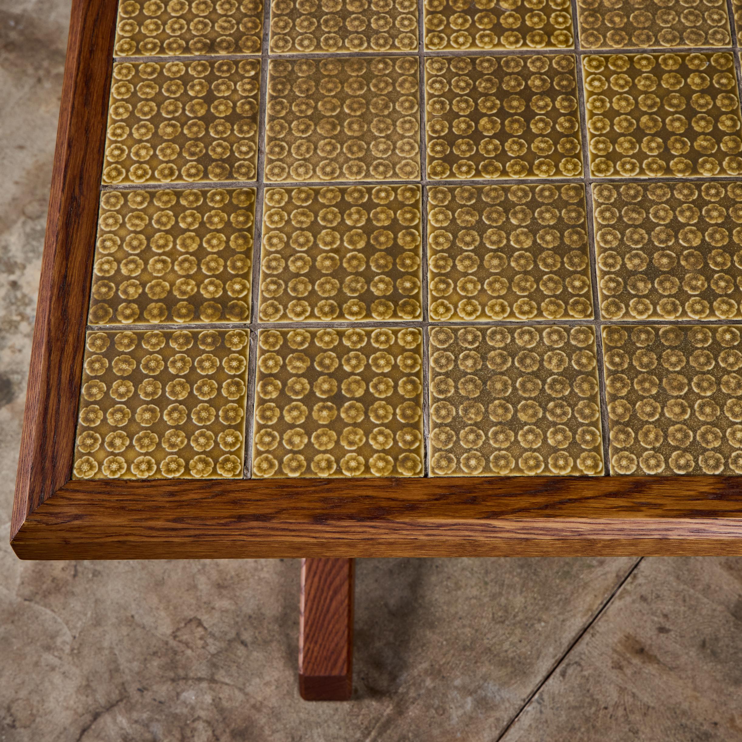 Jens H. Quistgaard Oak Coffee Table with Tile Inlay For Sale 8