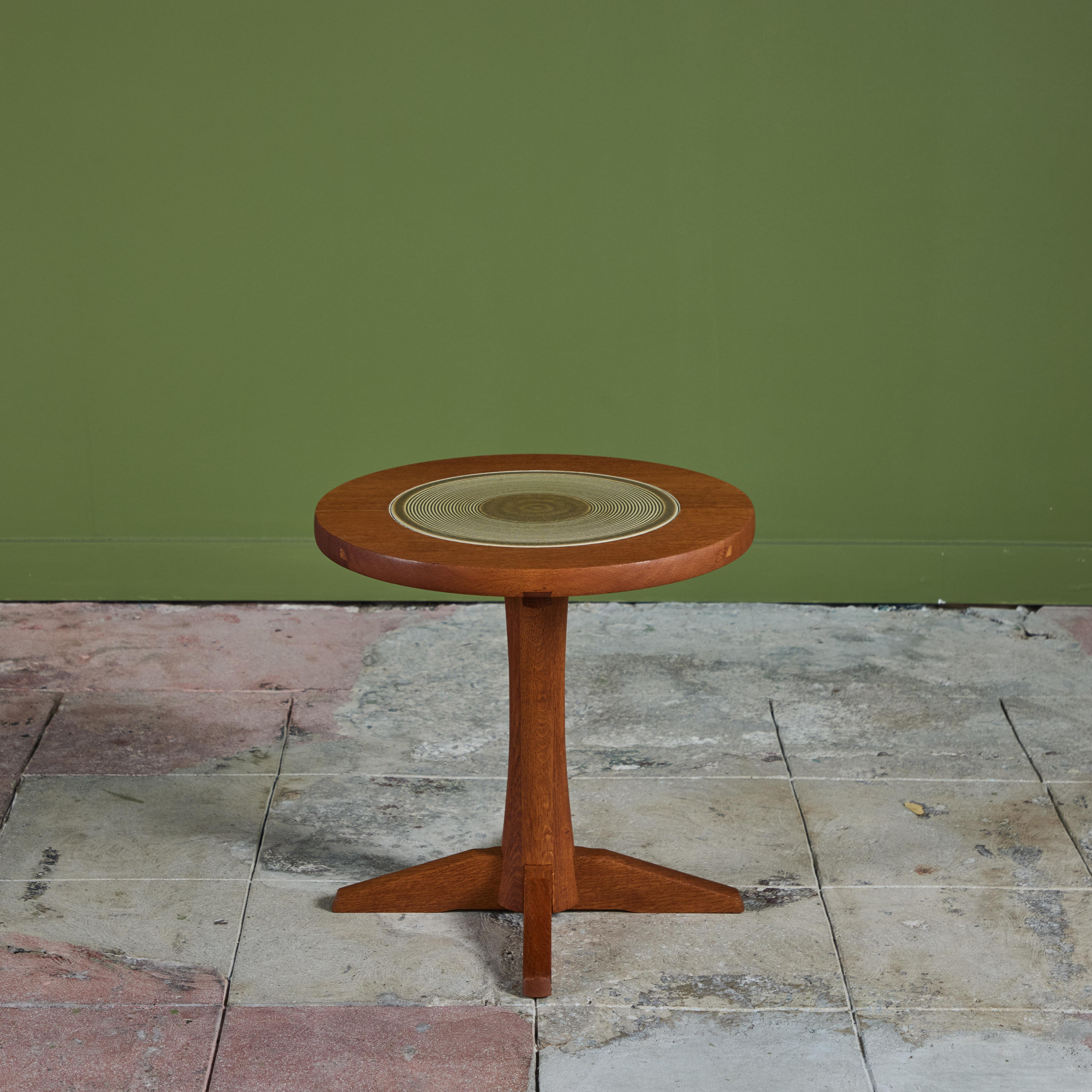 Mid-Century Modern Jens H. Quistgaard Oak Side Table with Tile Inlay For Sale
