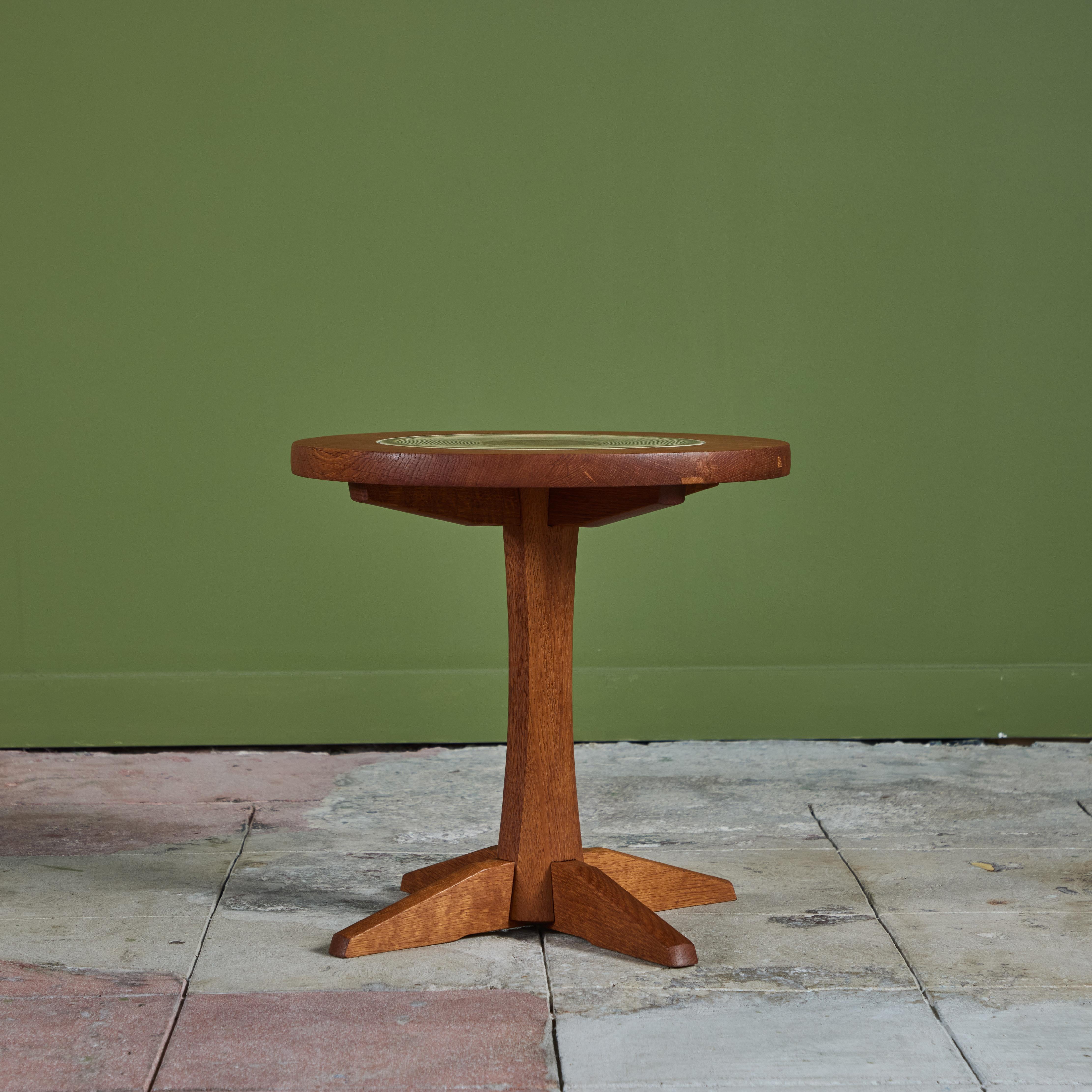 Danois Table d'appoint Jens H. Quistgaard en chêne avec incrustation de carreaux en vente