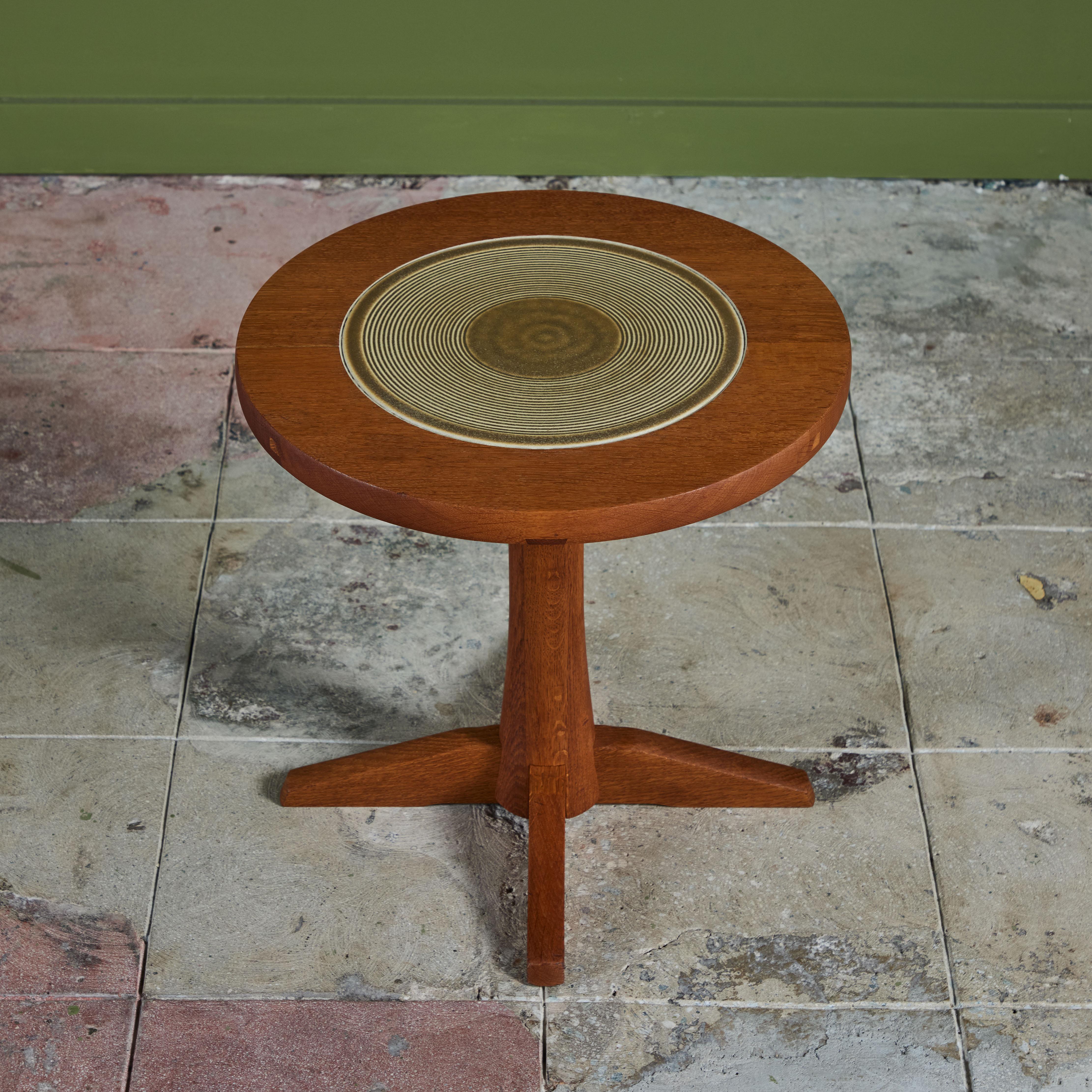 20th Century Jens H. Quistgaard Oak Side Table with Tile Inlay