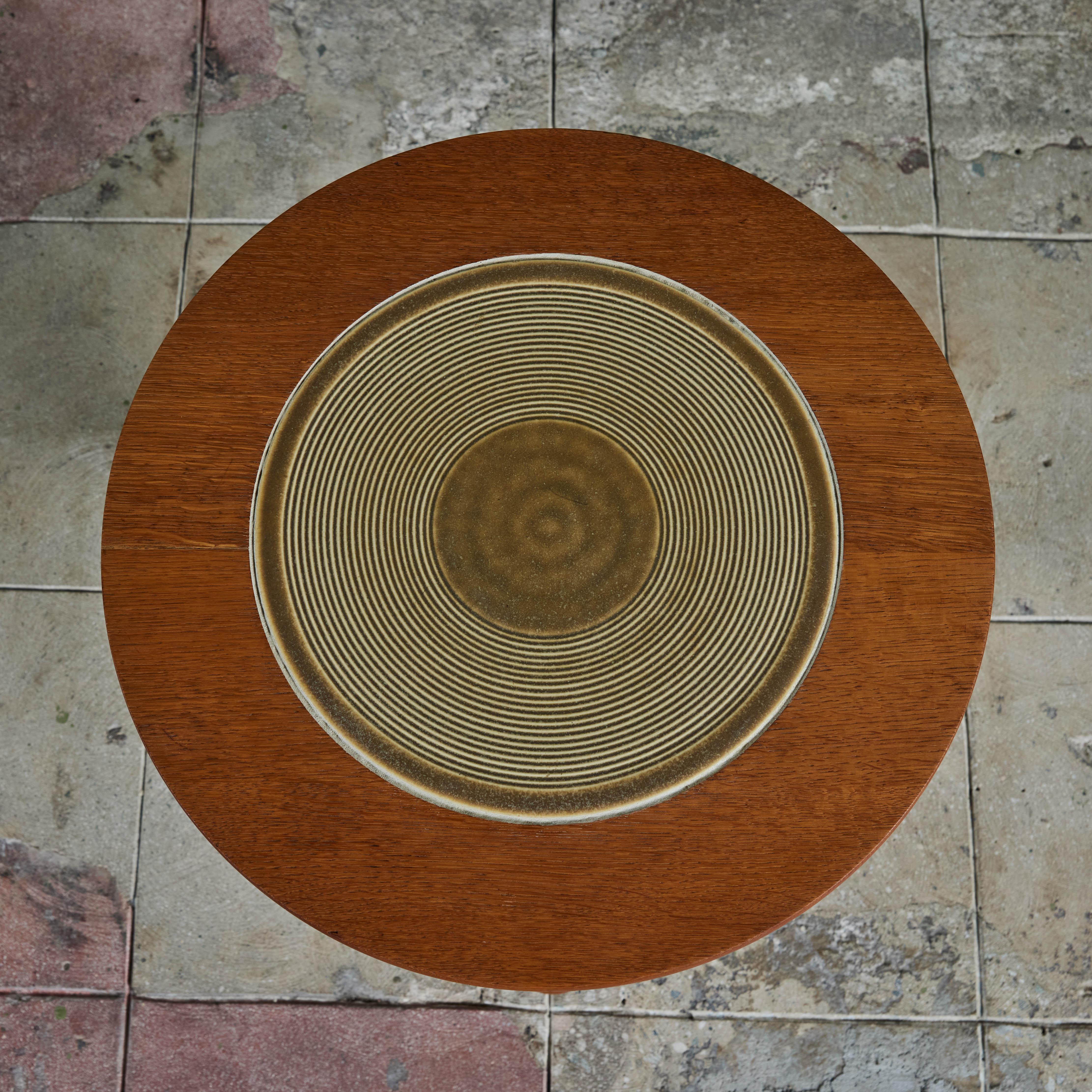 Céramique Table d'appoint Jens H. Quistgaard en chêne avec incrustation de carreaux en vente