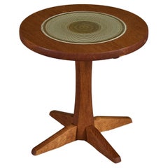 Retro Jens H. Quistgaard Oak Side Table with Tile Inlay