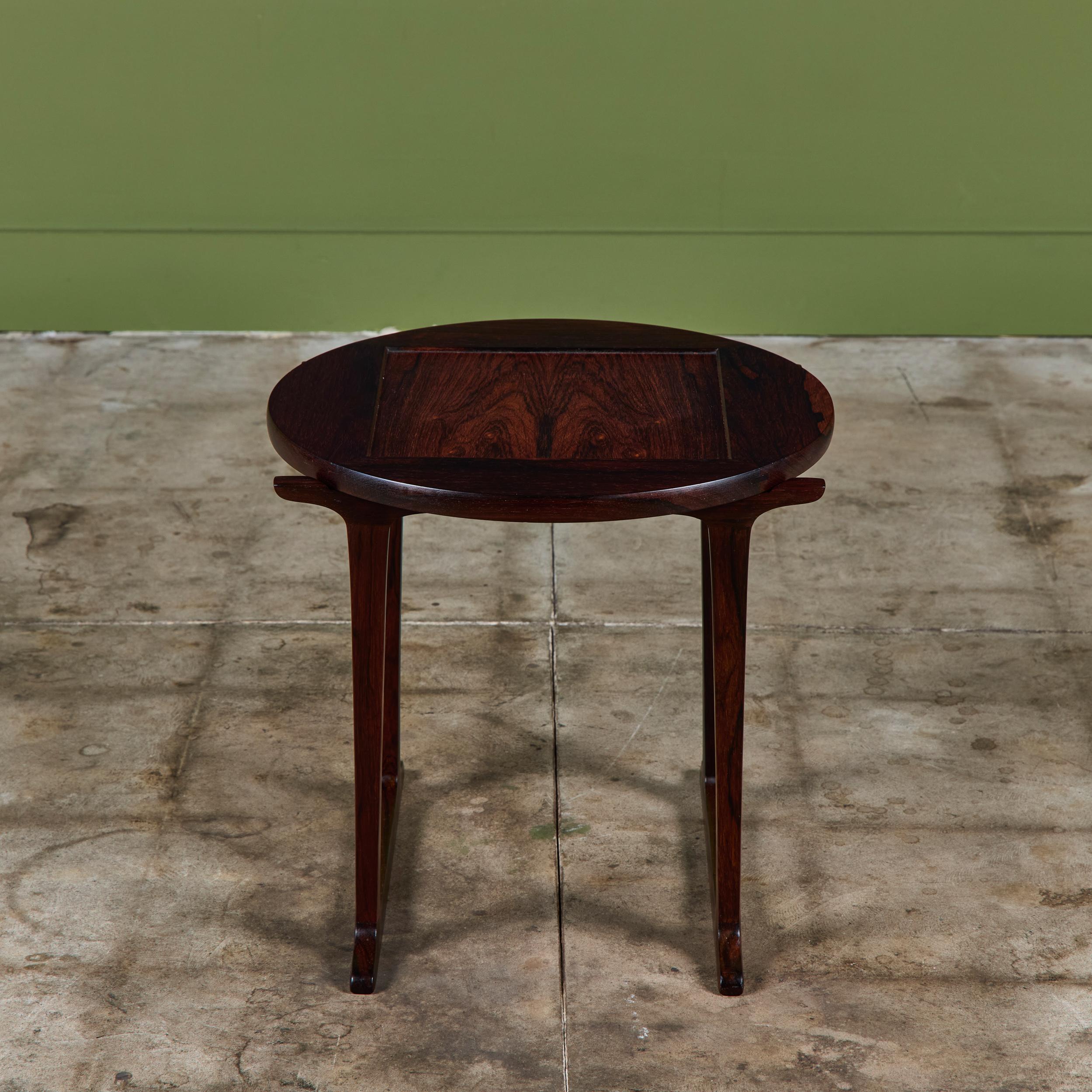 Jens H. Quistgaard Table d'appoint en bois de rose avec incrustation de carreaux en vente 2