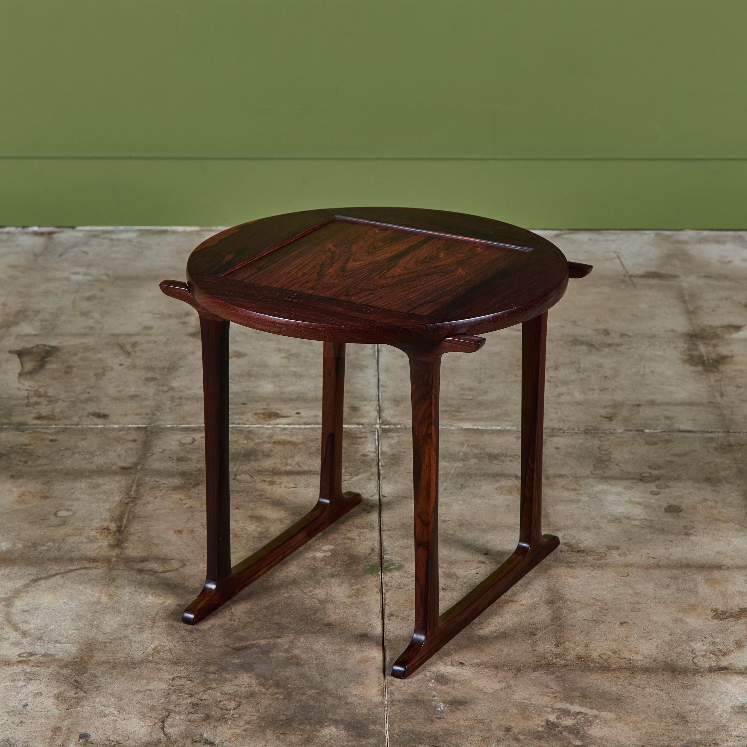 Jens H. Quistgaard Table d'appoint en bois de rose avec incrustation de carreaux en vente 3