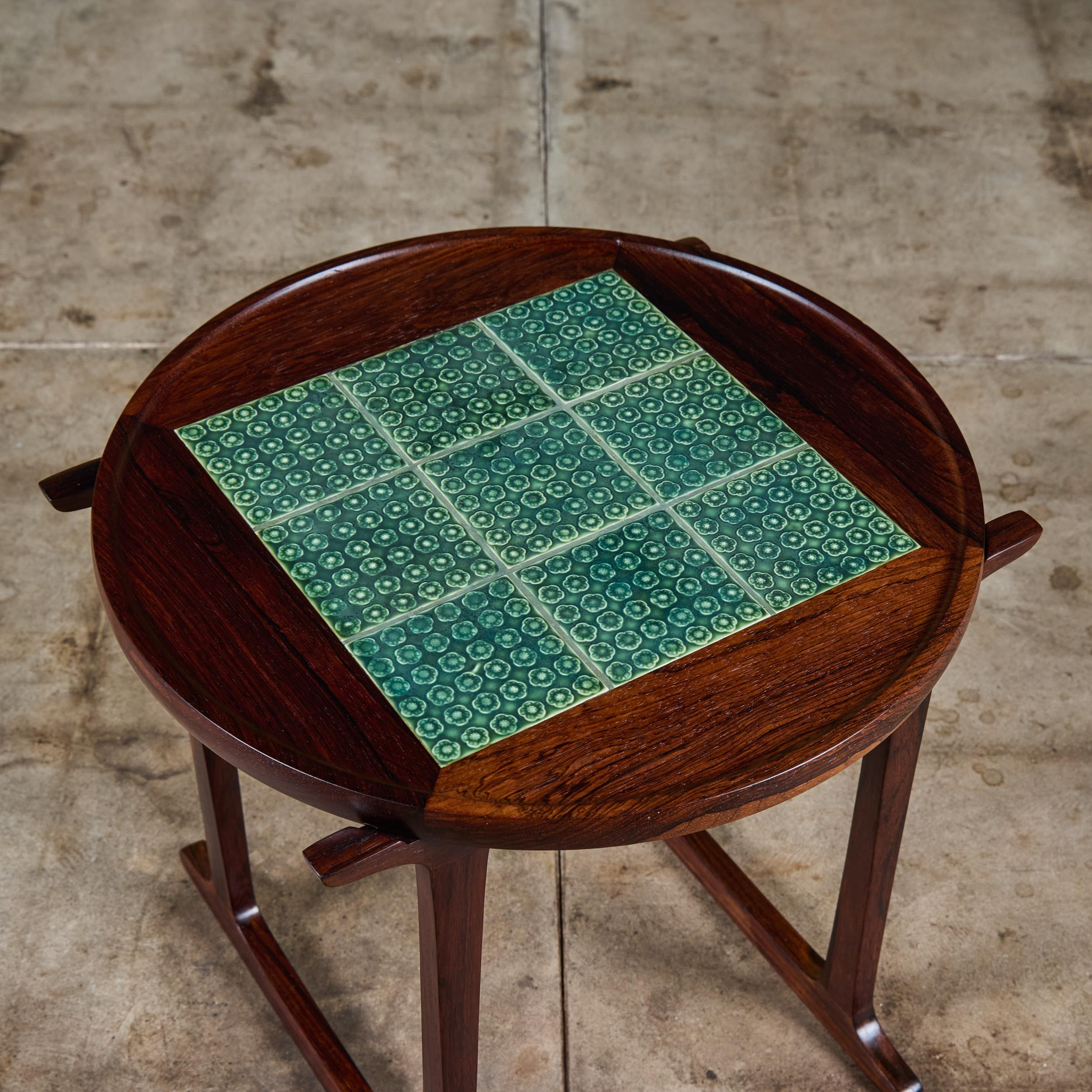 Jens H. Quistgaard Table d'appoint en bois de rose avec incrustation de carreaux en vente 8