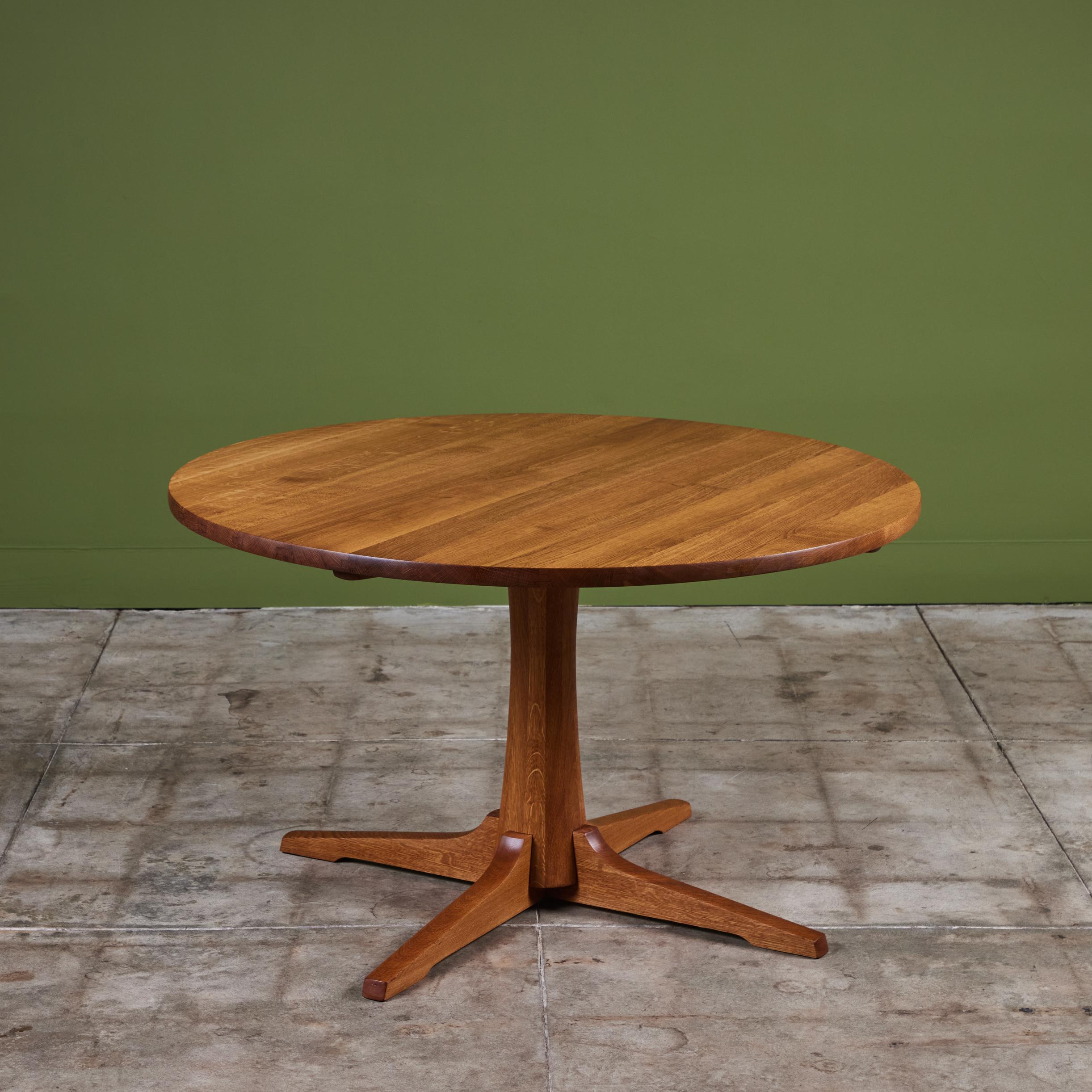 Danish Jens H. Quistgaard Round Oak Dining Table For Sale