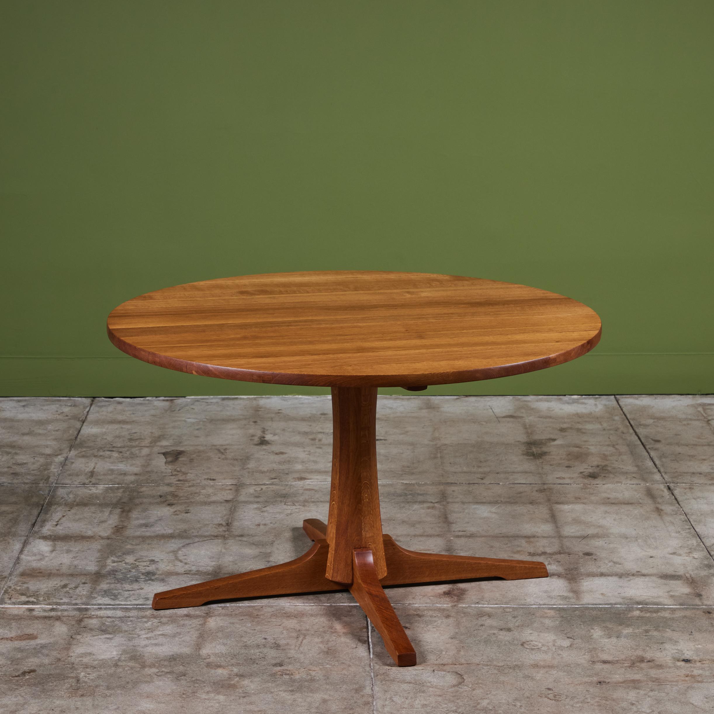 Oiled Jens H. Quistgaard Round Oak Dining Table For Sale