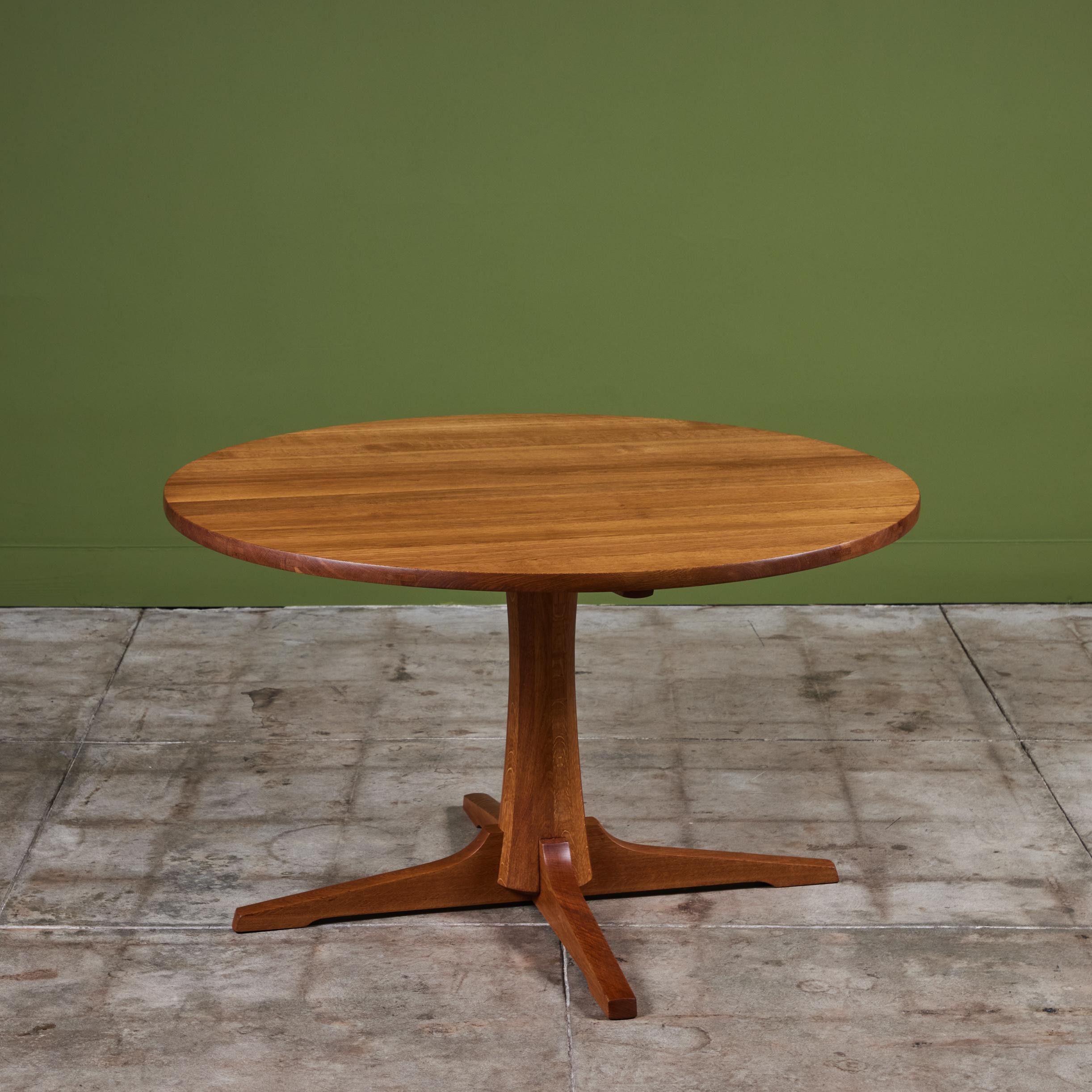 Oiled Jens H. Quistgaard Round Oak Dining Table
