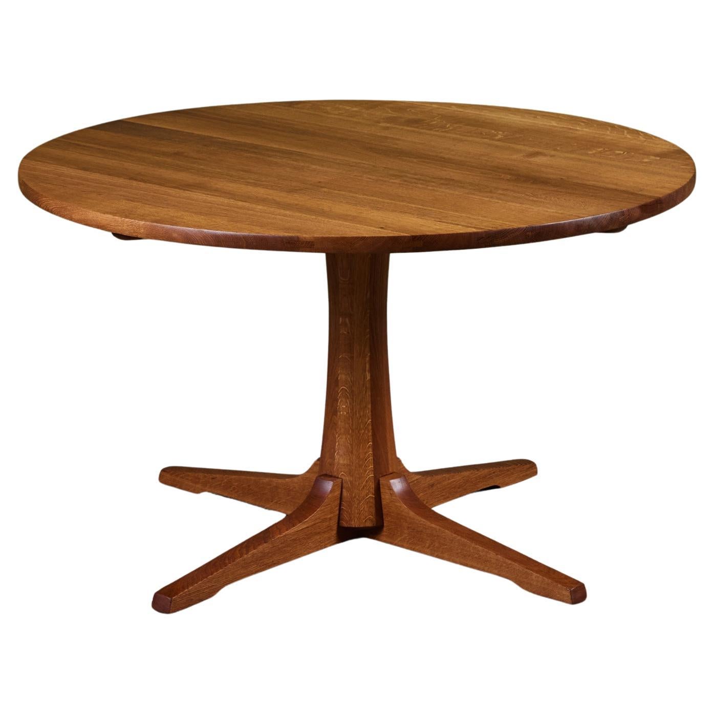 Jens H. Quistgaard Round Oak Dining Table For Sale