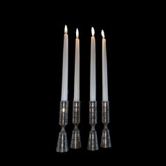 Jens H Quistgaard set of 4 candlesticks in silver metal