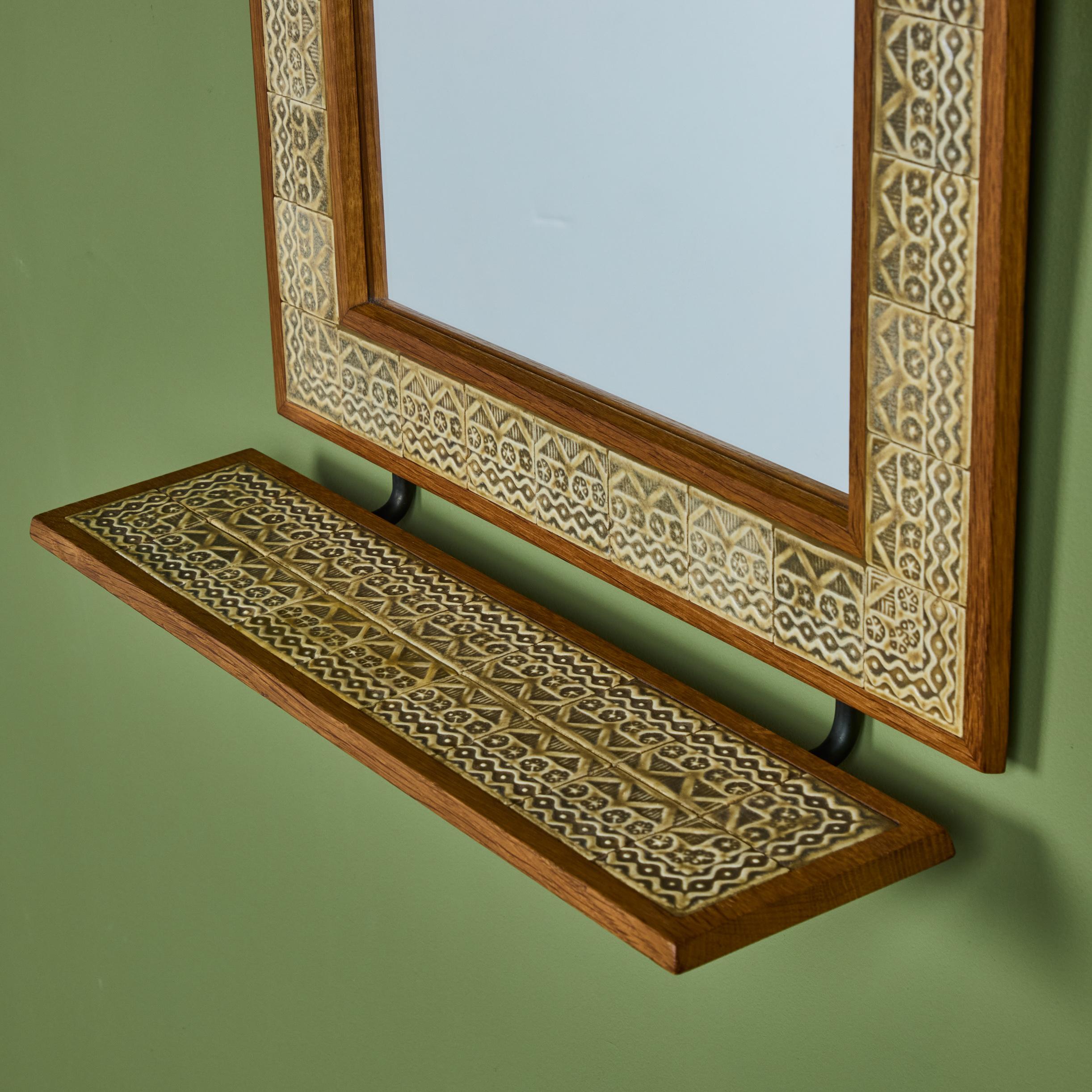 Inlay Jens H. Quistgaard Tiled Wall Mirror For Sale