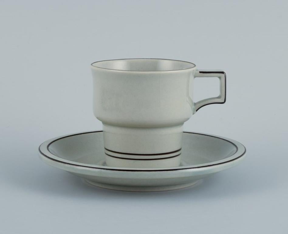 Scandinavian Modern Jens Harald Quistgaard, Bing & Grøndahl. Colombia, four coffee cups with saucers For Sale