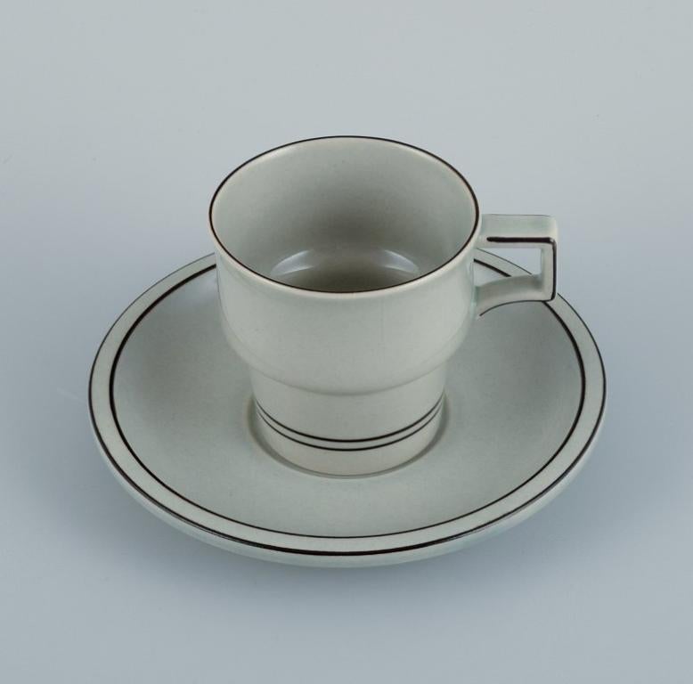 Danish Jens Harald Quistgaard, Bing & Grøndahl. Colombia, four coffee cups with saucers For Sale
