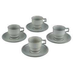 Vintage Jens Harald Quistgaard, Bing & Grøndahl. Colombia, four coffee cups with saucers
