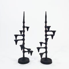 Jens Harald Quistgaard. Dänische gusseiserne Kerzenständer, 1960er Jahre