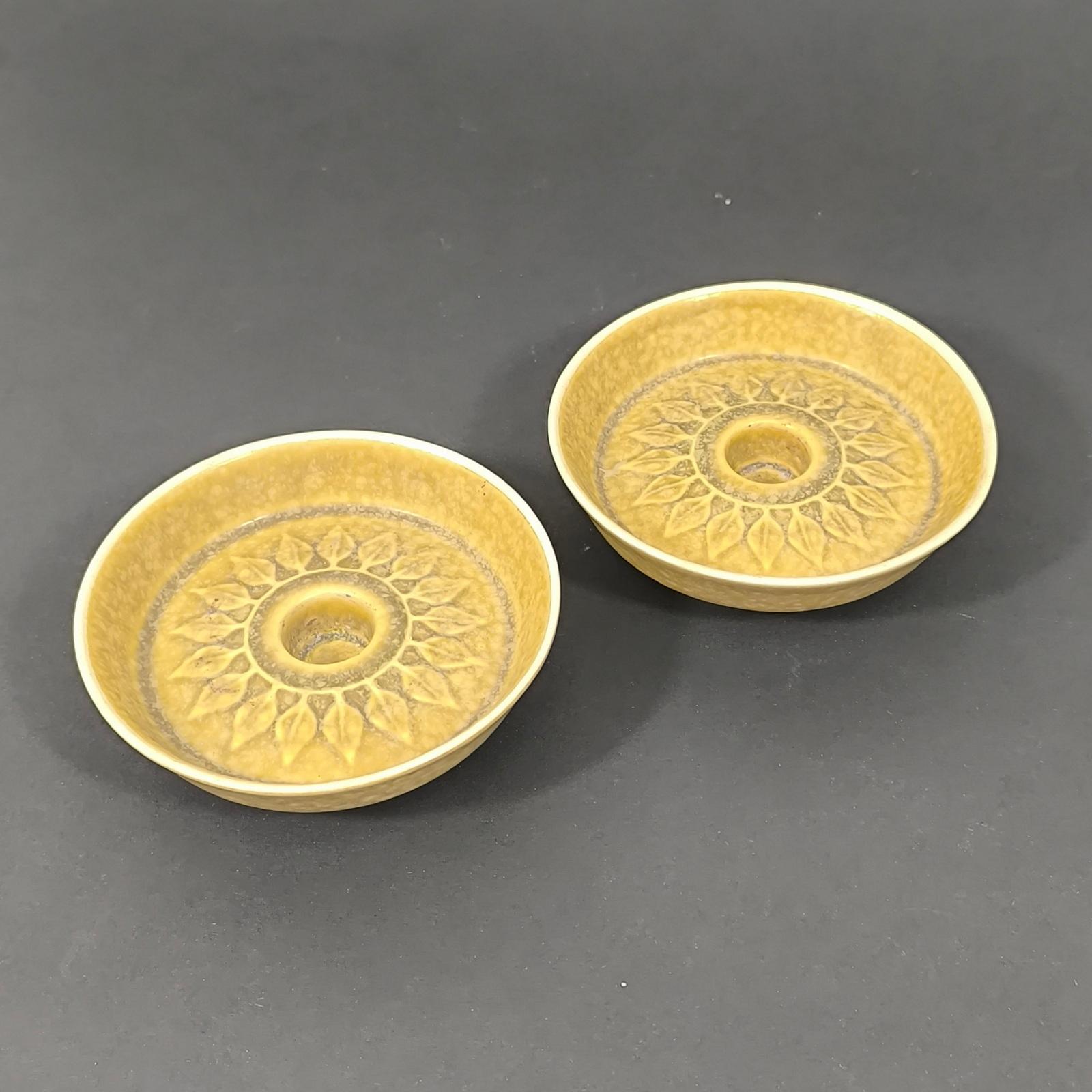 Jens Harald Quistgaard Danish Ceramic Candle Holders, Relief Series, 1960s In Excellent Condition For Sale In Bochum, NRW