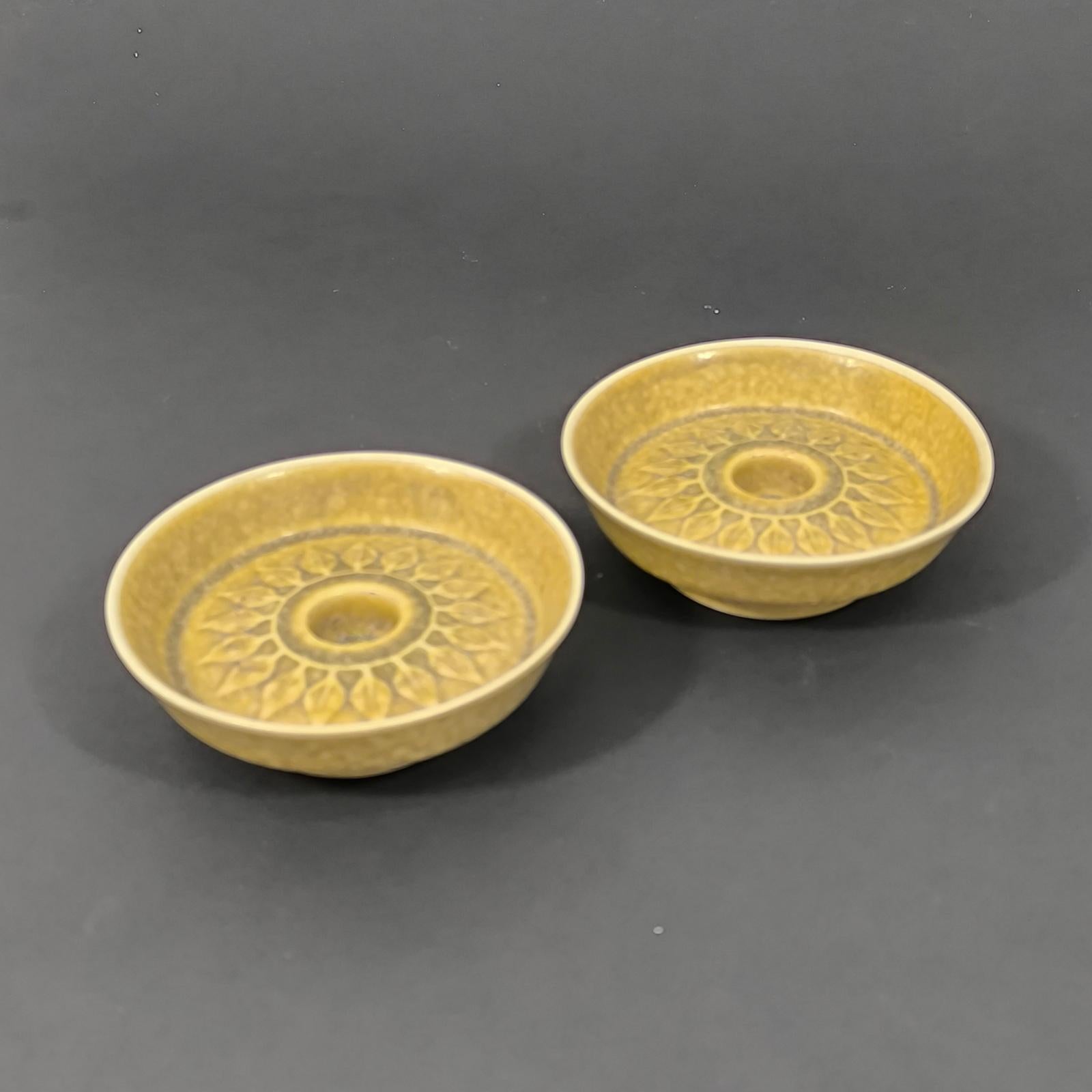 Mid-20th Century Jens Harald Quistgaard Danish Ceramic Candle Holders, Relief Series, 1960s For Sale