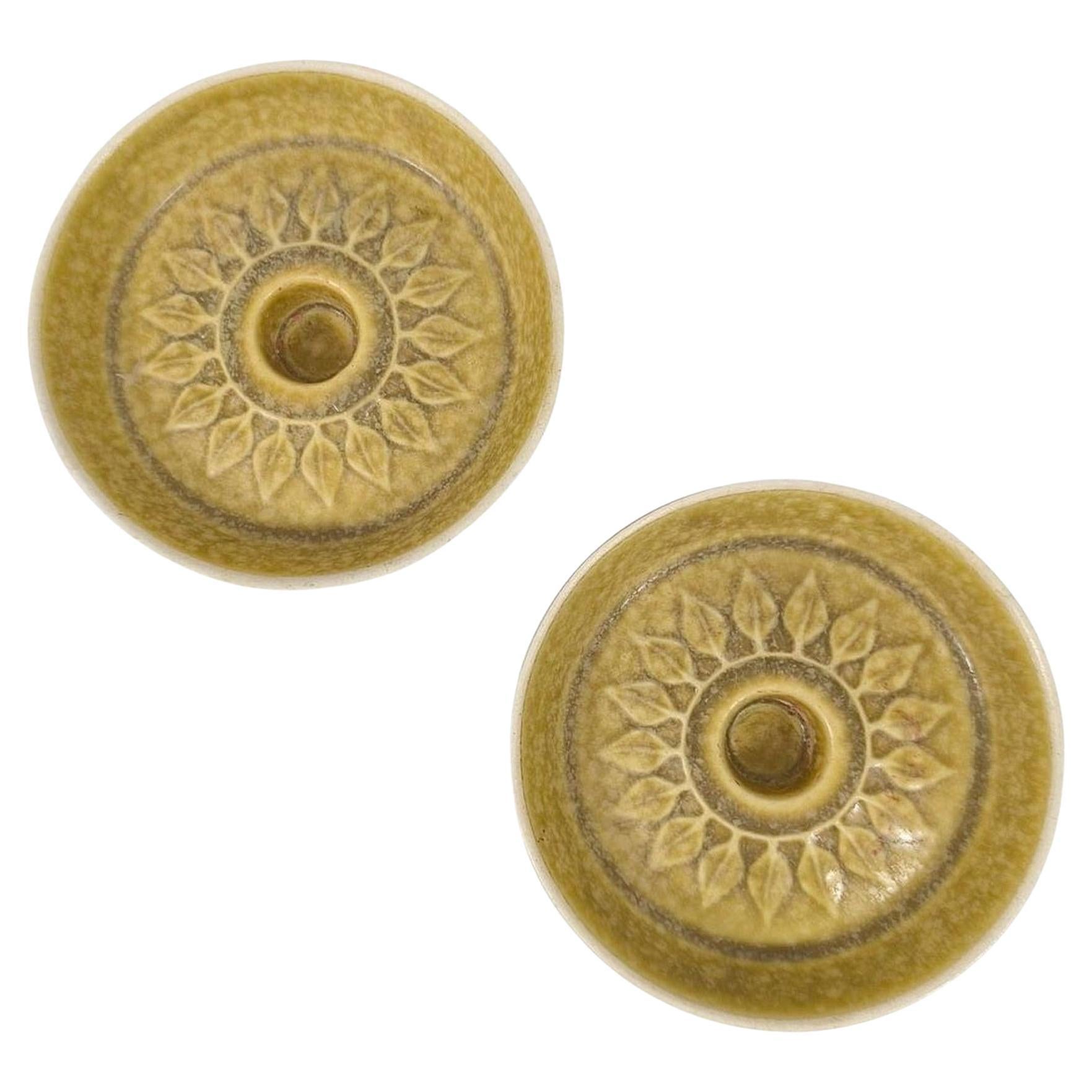 Jens Harald Quistgaard Candeleros daneses de cerámica, serie Relieve, años 60