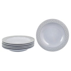 Jens Harald Quistgaard for Kronjyden / Bing & Grøndahl. Set of six deep plates.