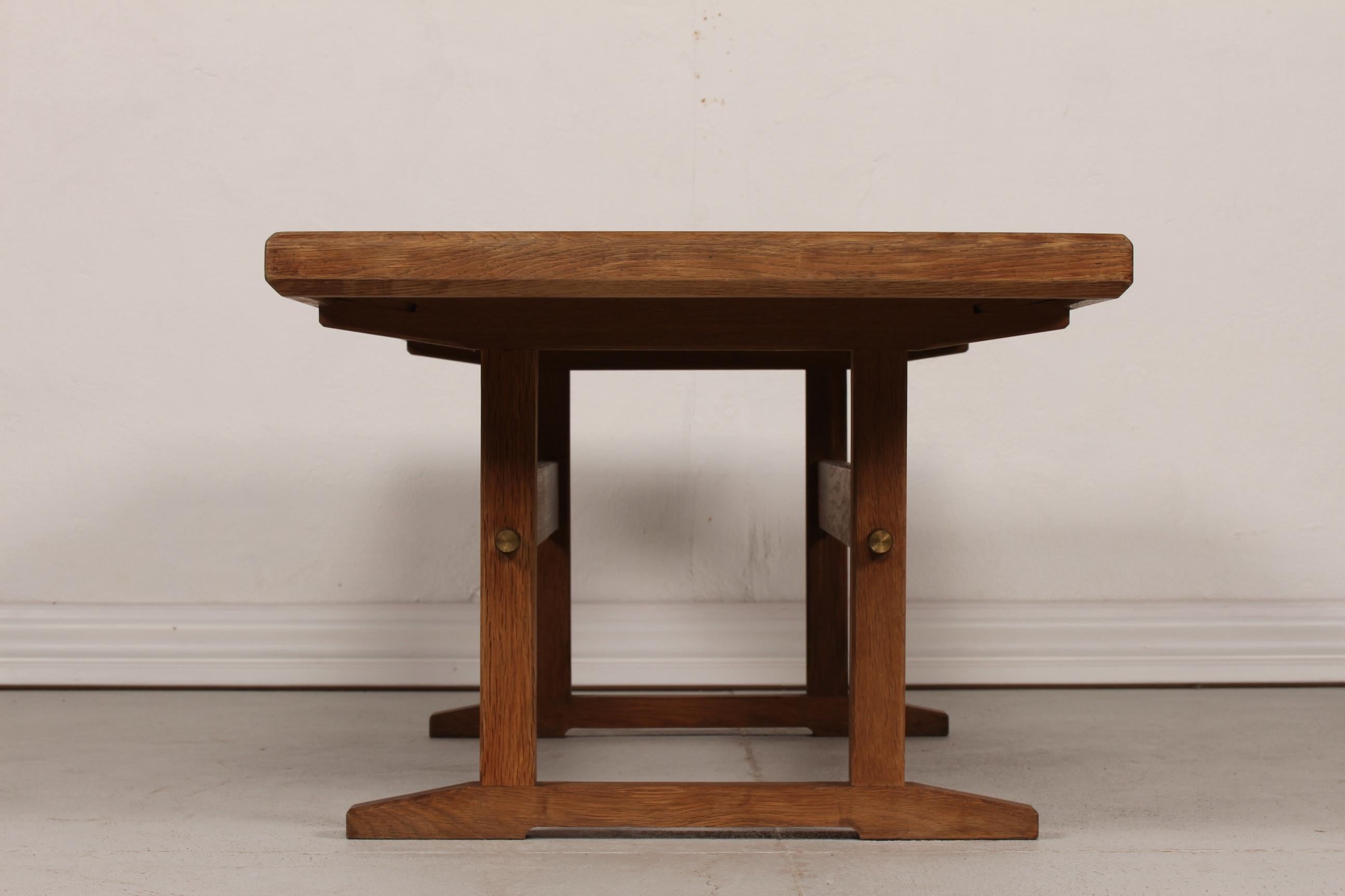 Danish Jens Harald Quistgaard IHQ Solid Oak Coffee Table, Asur Tiles by Kronjyden 1960s