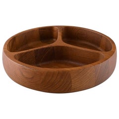 Jens Harald Quistgaard, Teak Wood Bowl with Three Compartments, Danish Design