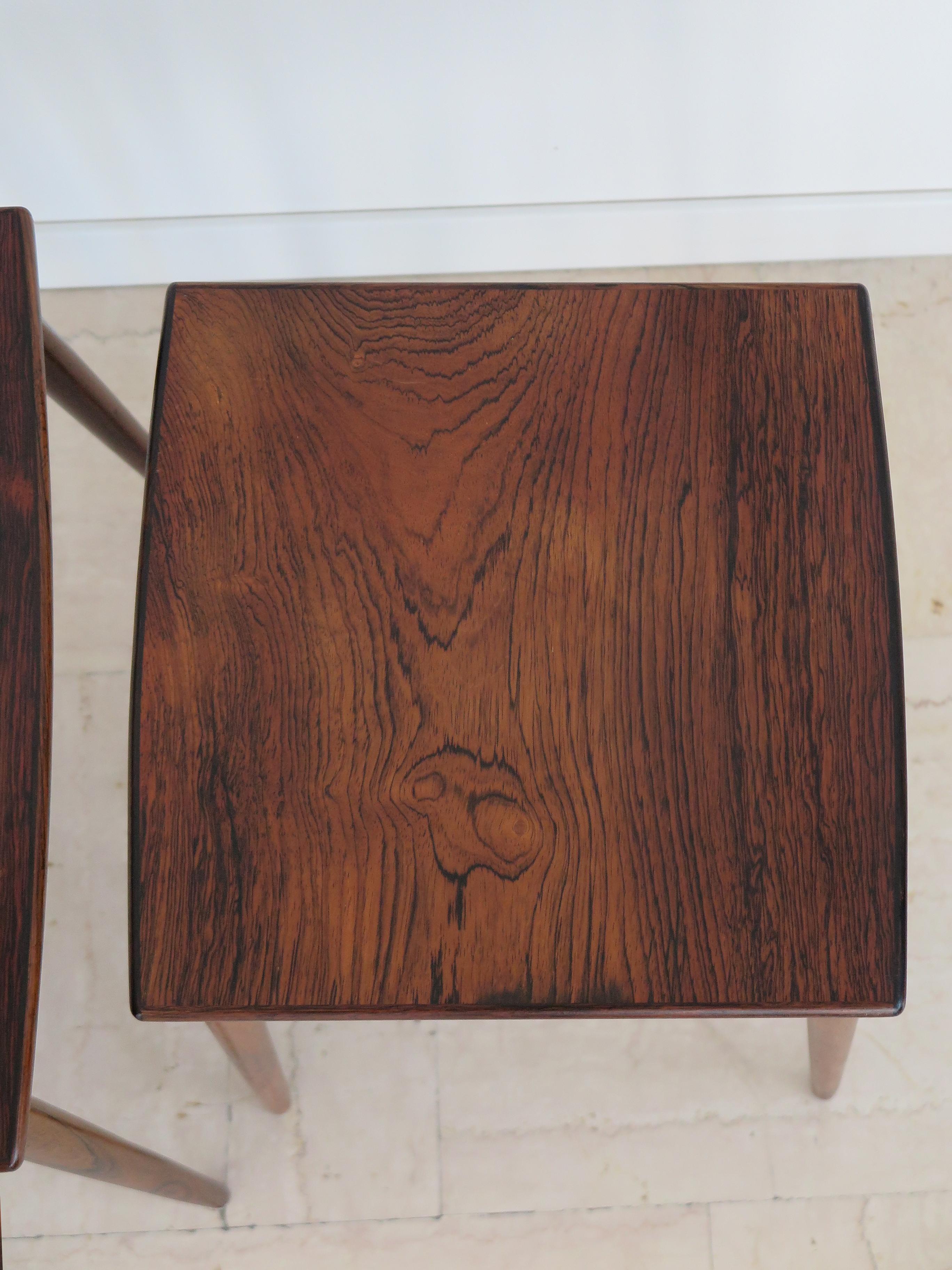 Jens Harald Quistgaard Tritico Scandinavian Dark Wood Side Tables, 1960s For Sale 4