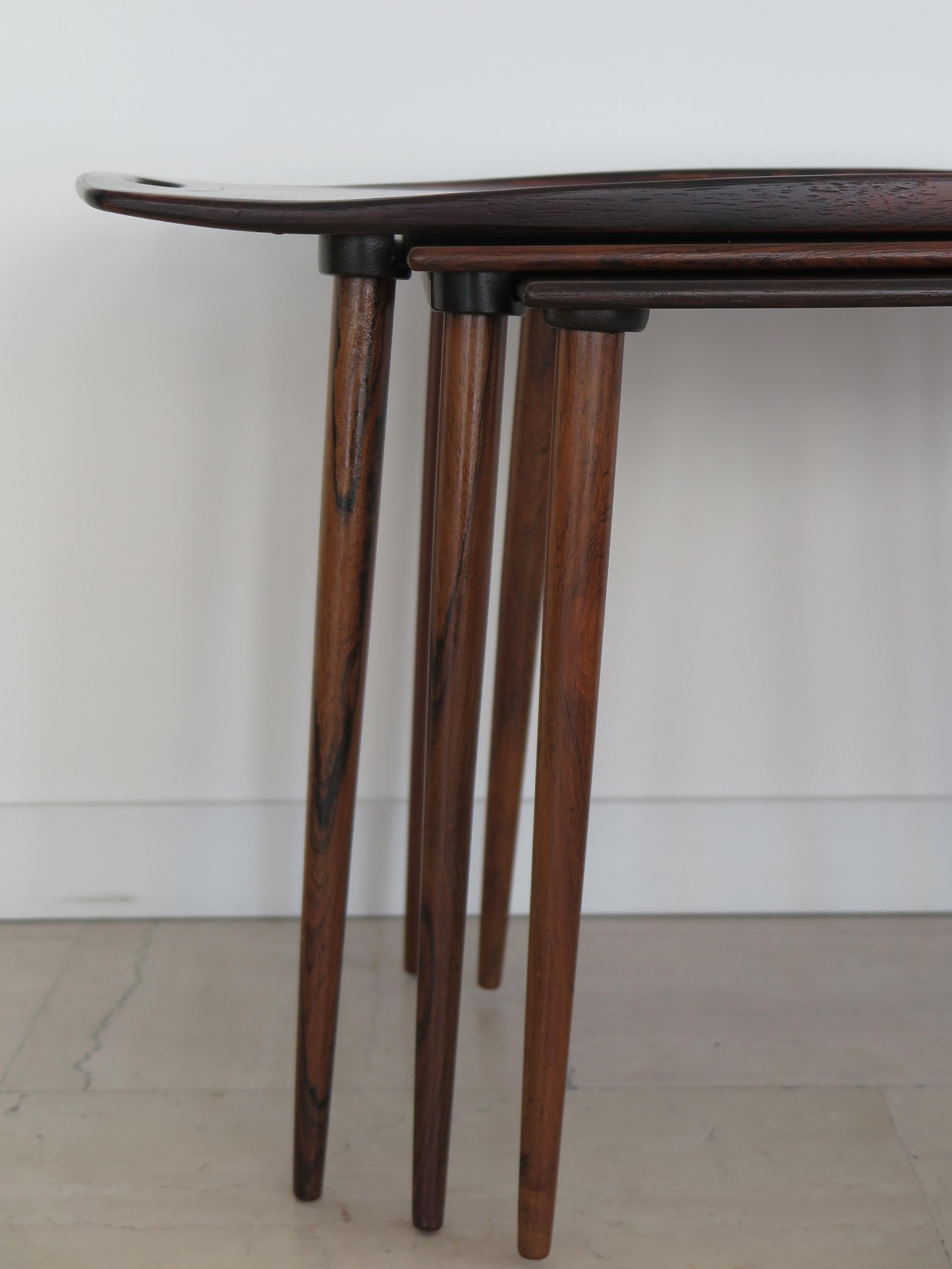 Mid-20th Century Tables d'appoint en bois sombre scandinave Jens Harald Quistgaard Tritico, 1960s en vente