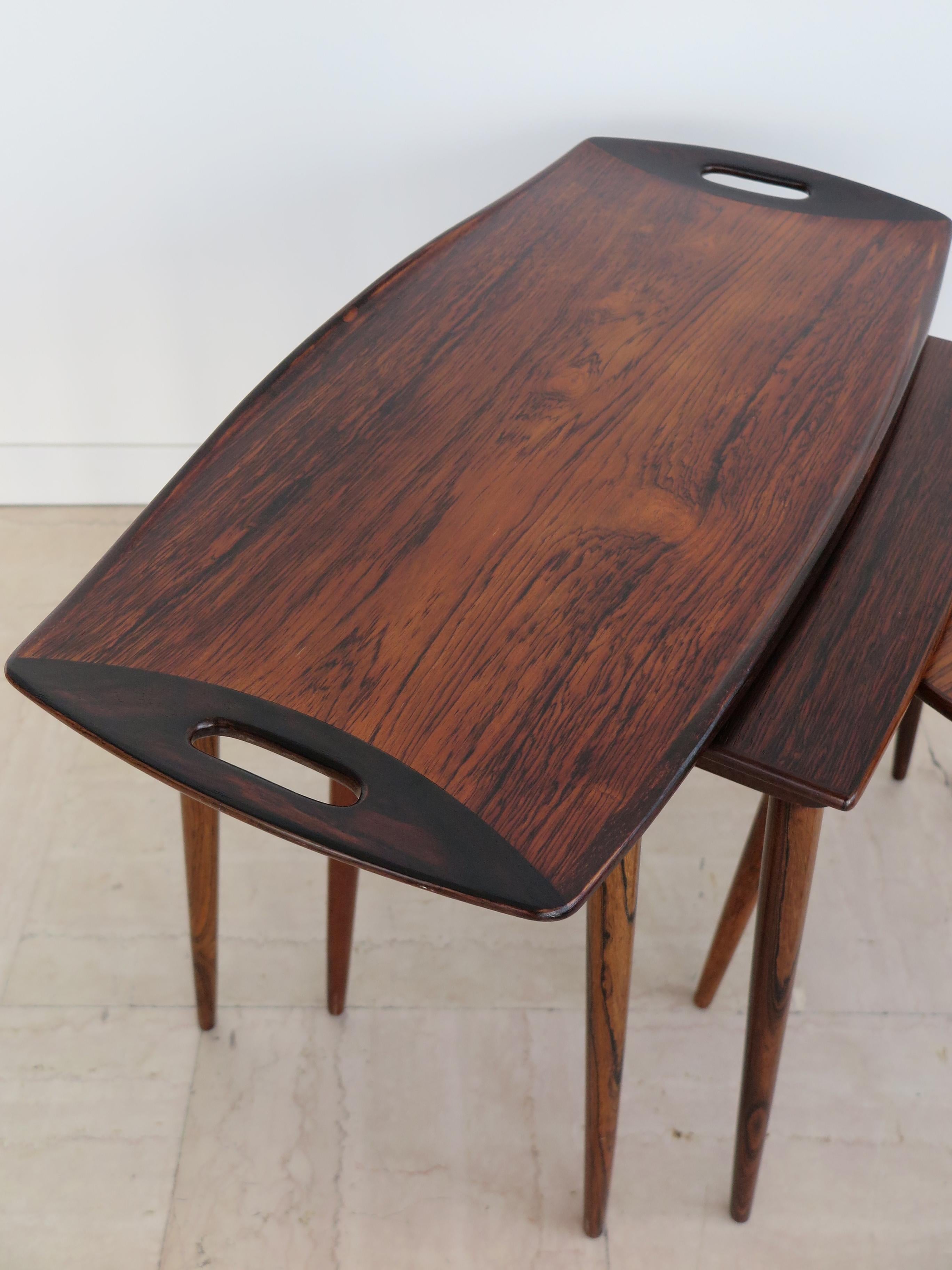 Jens Harald Quistgaard Tritico Scandinavian Dark Wood Side Tables, 1960s For Sale 1