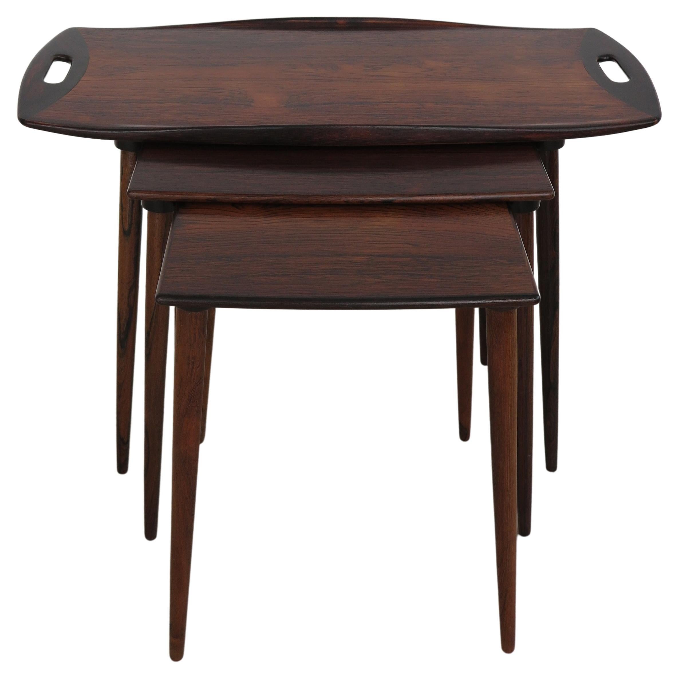 Jens Harald Quistgaard Tritico Scandinavian Dark Wood Side Tables, 1960s For Sale