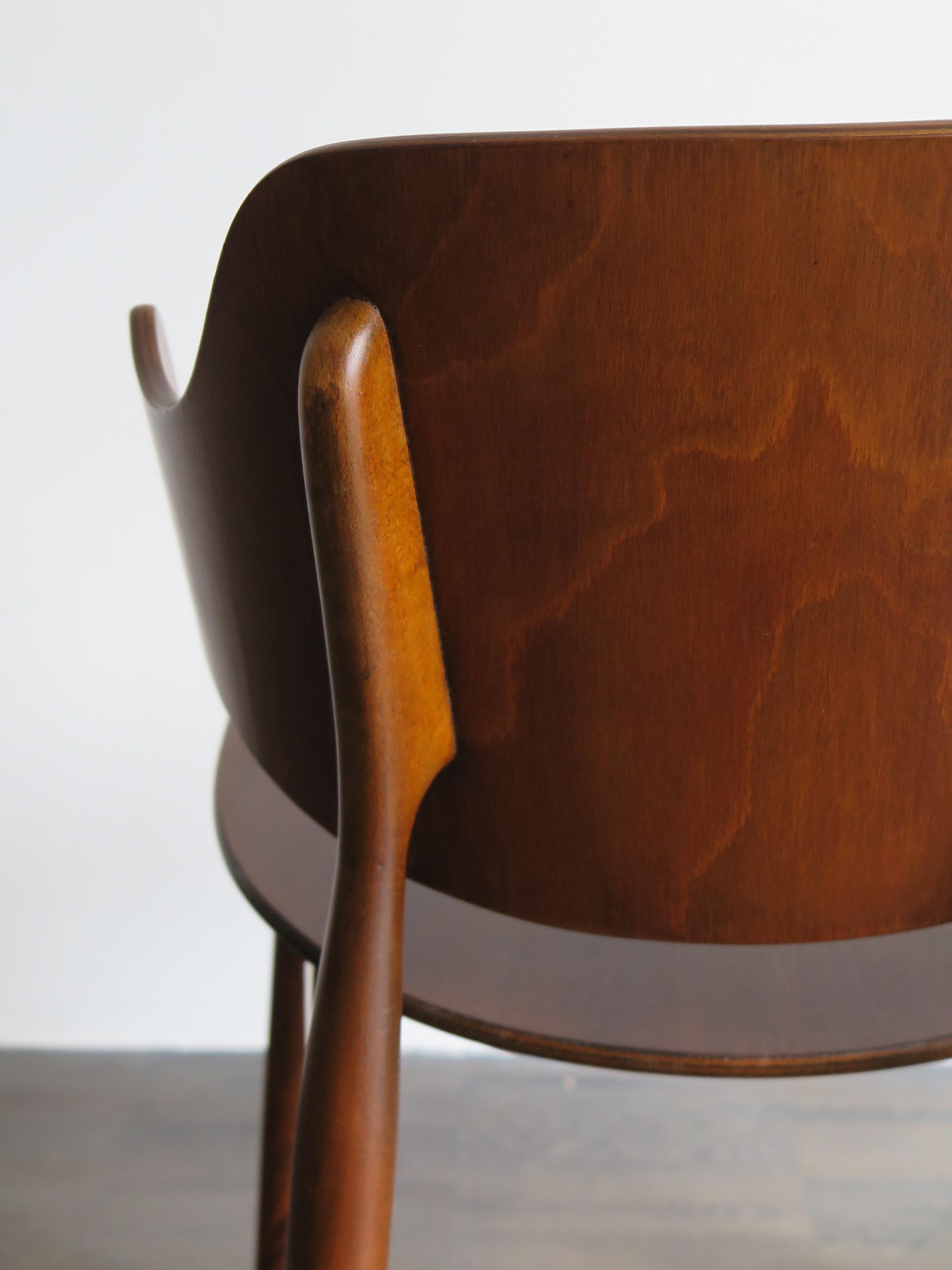 Jens Hjorth Scandinavian Midcentury Modern Wood Chairs Armchairs, 1950s 3