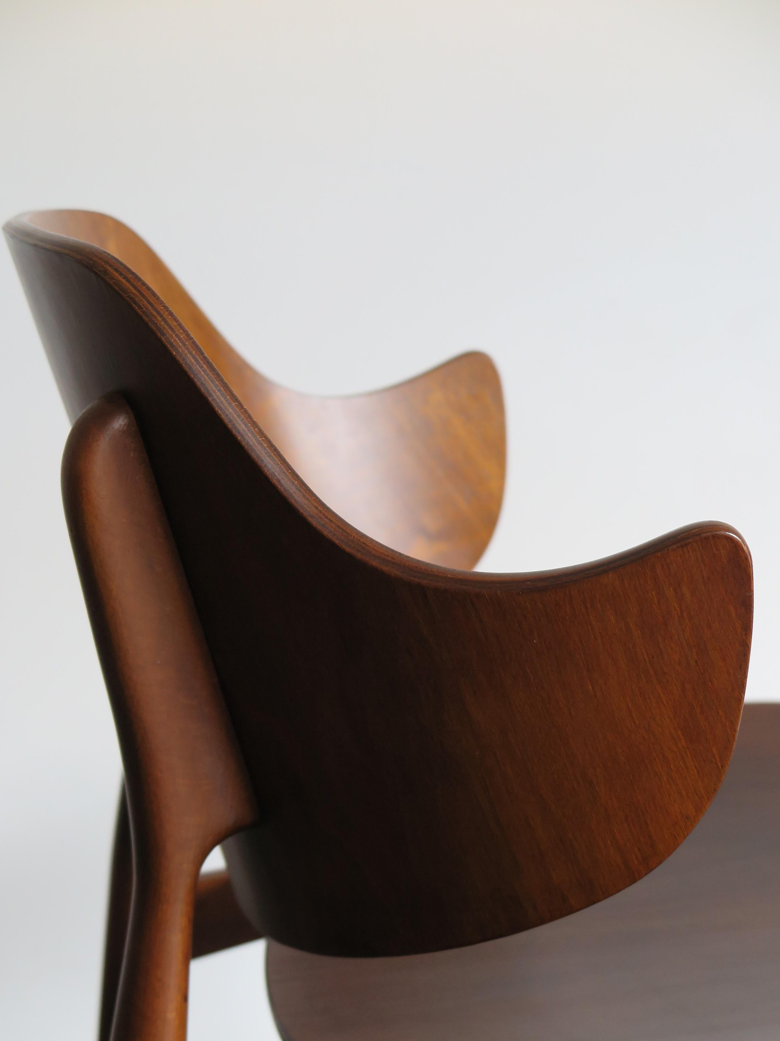 Jens Hjorth Scandinavian Midcentury Modern Wood Chairs Armchairs, 1950s 4
