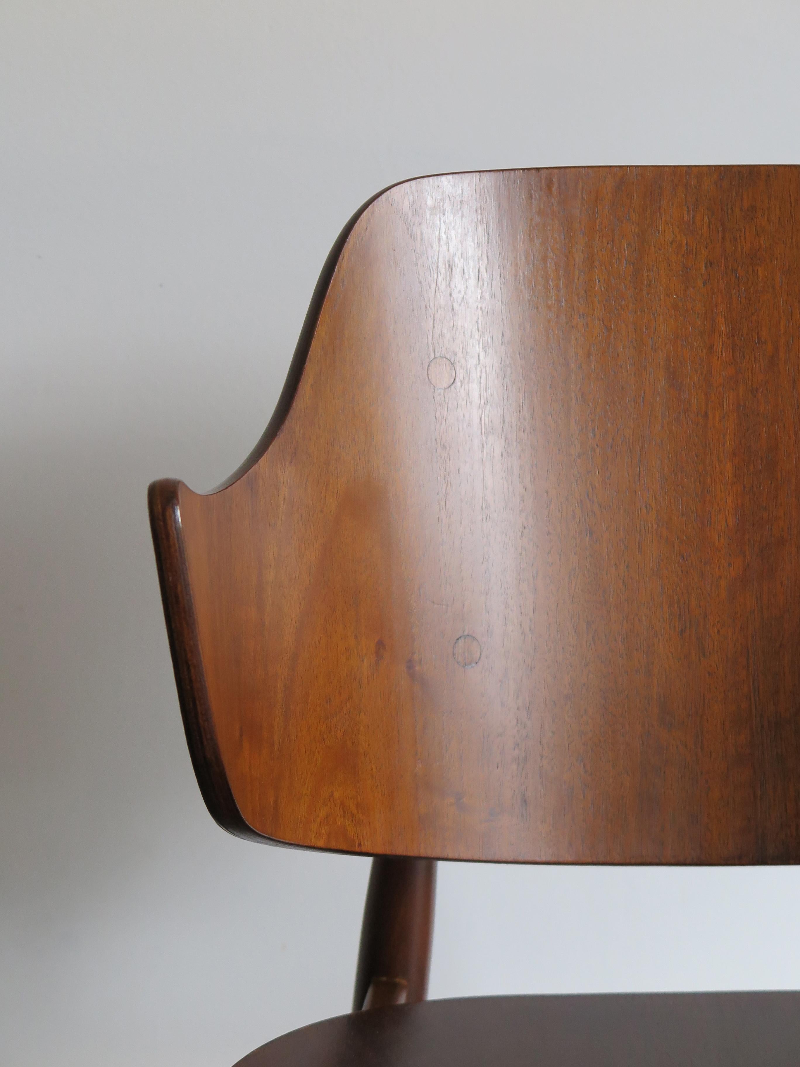 Jens Hjorth Scandinavian Midcentury Modern Wood Chairs Armchairs, 1950s 6