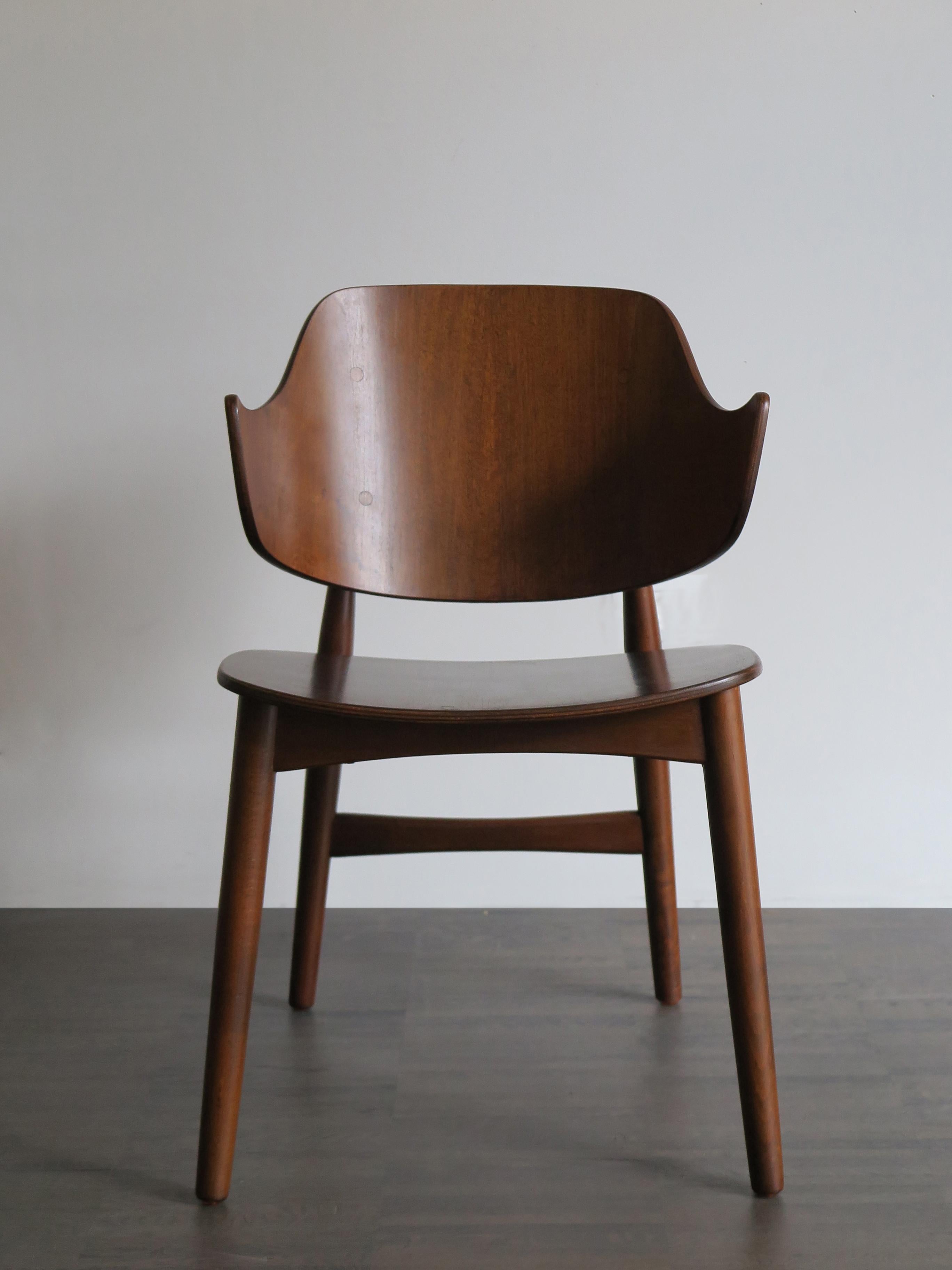 Scandinavian Modern Jens Hjorth Scandinavian Midcentury Modern Wood Chairs Armchairs, 1950s