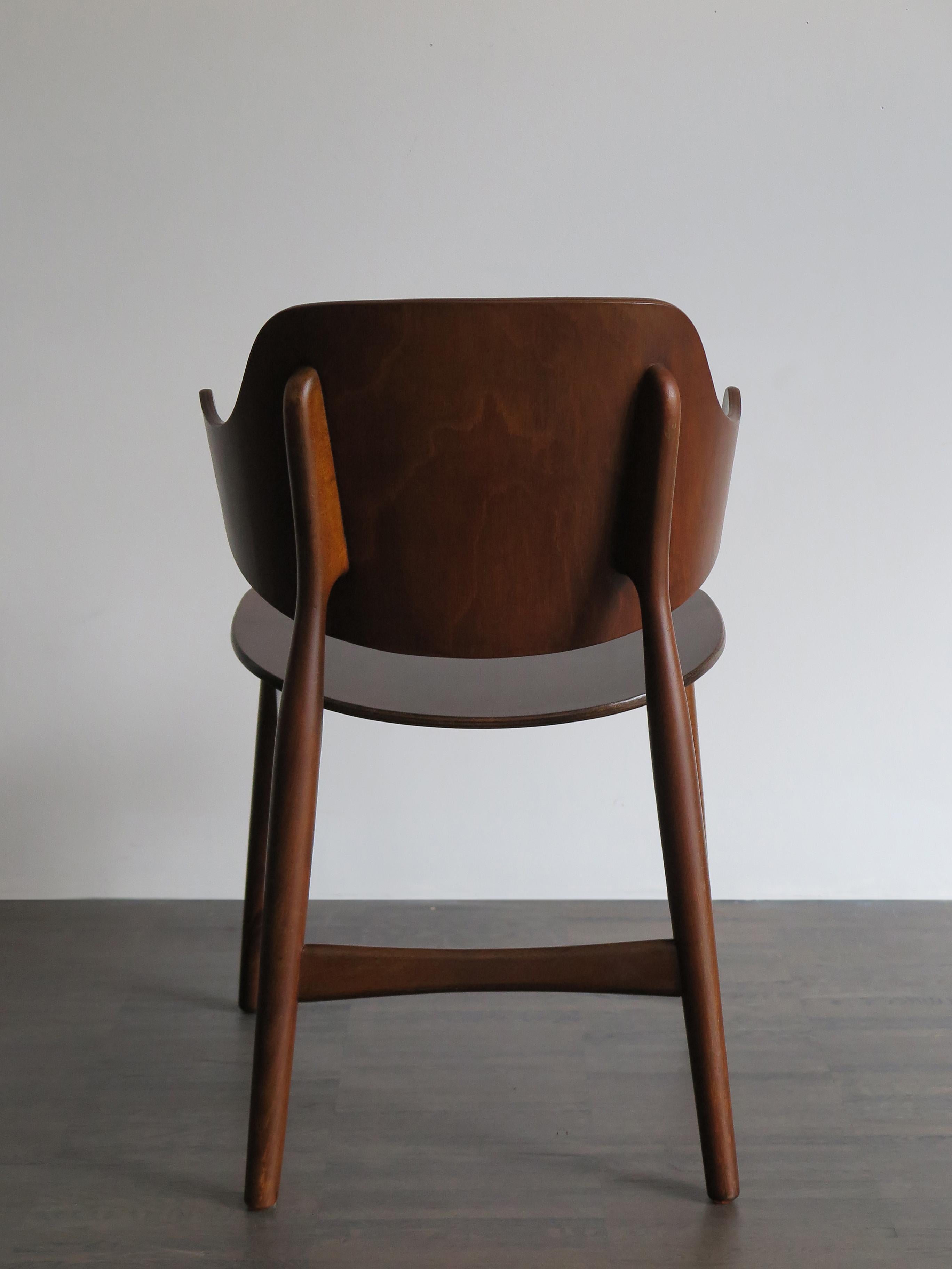 Jens Hjorth Scandinavian Midcentury Modern Wood Chairs Armchairs, 1950s In Good Condition In Reggio Emilia, IT
