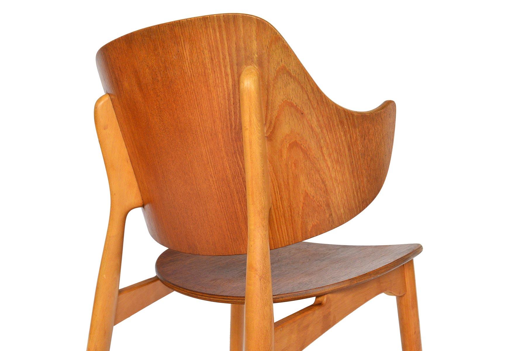 Scandinavian Modern Jens Hjorth Teak + Oak Model 307 Side Chair