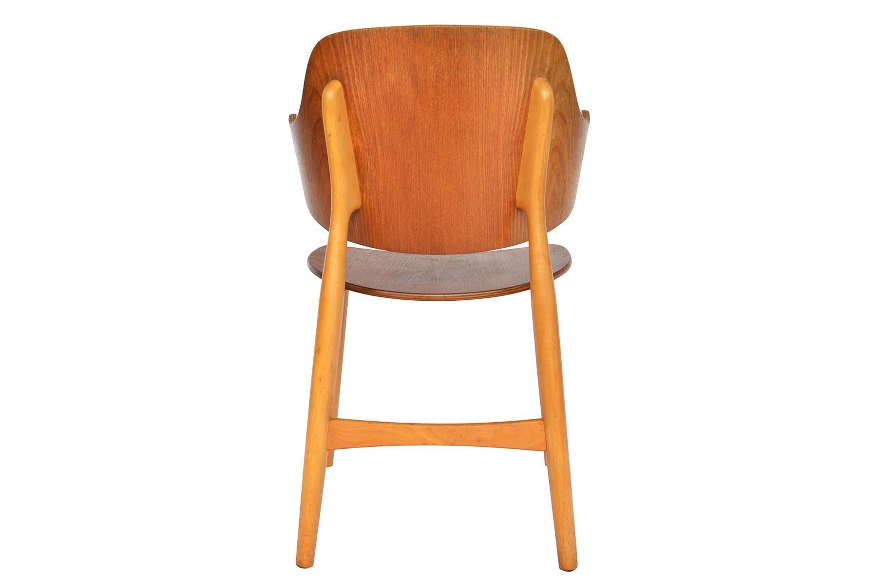 Danish Jens Hjorth Teak + Oak Model 307 Side Chair